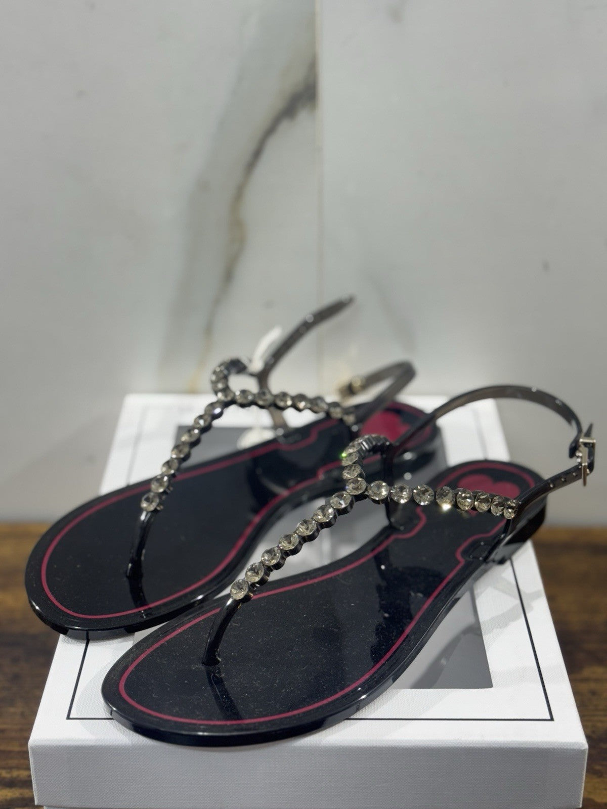 Menghi Sandalo Real Swarovski Nero   Donna 37