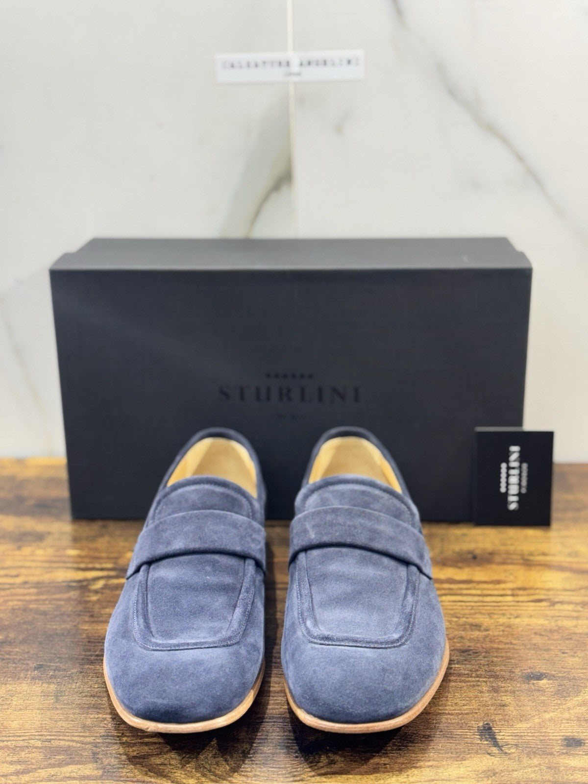 Sturlini Firenze Mocassino  Uomo Suede Blu      Luxury Craftmanship Men 43