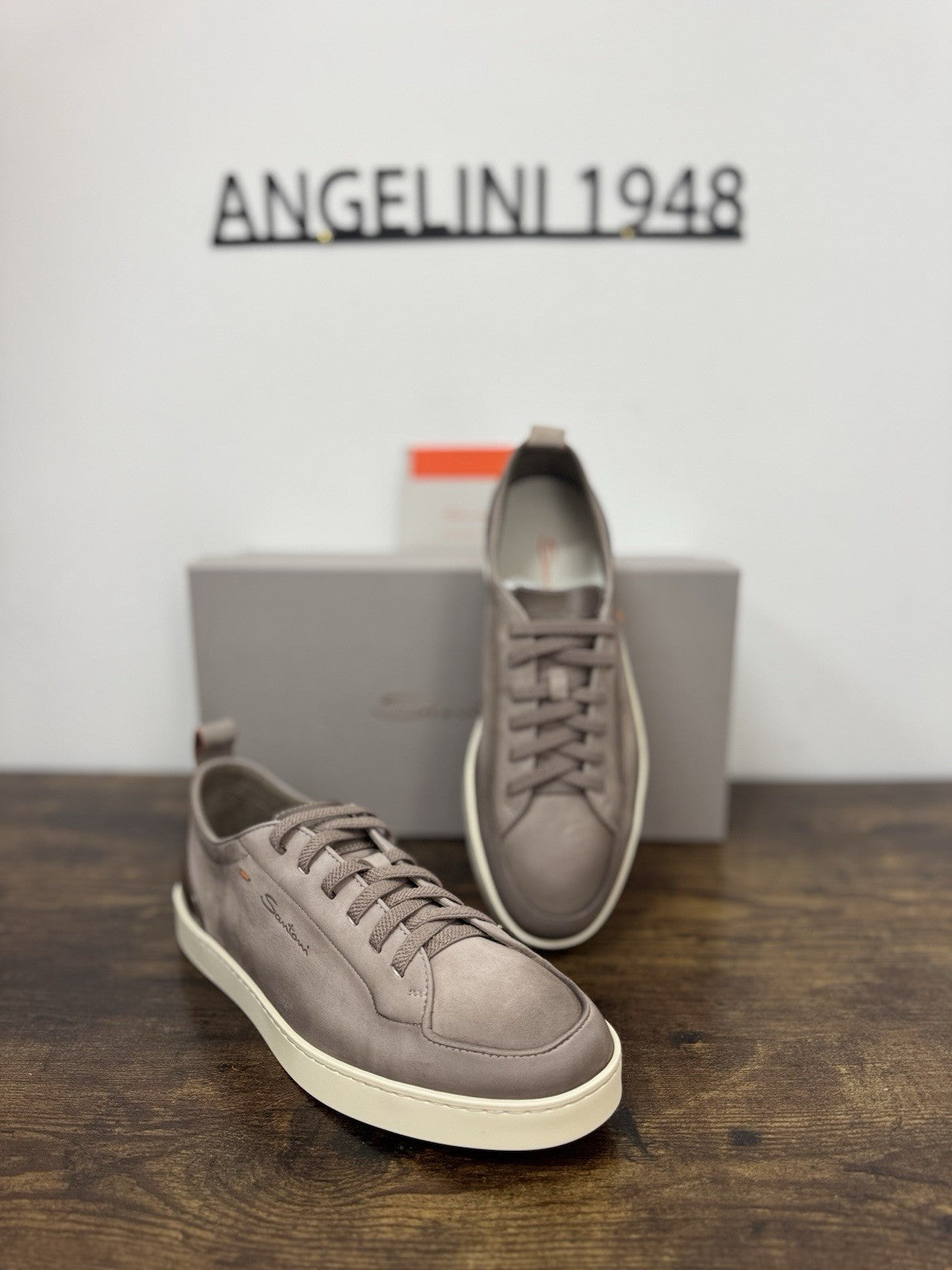 Santoni Sneaker Off Duty Pelle Beige   Luxury Scarpa Santoni Uomo 41