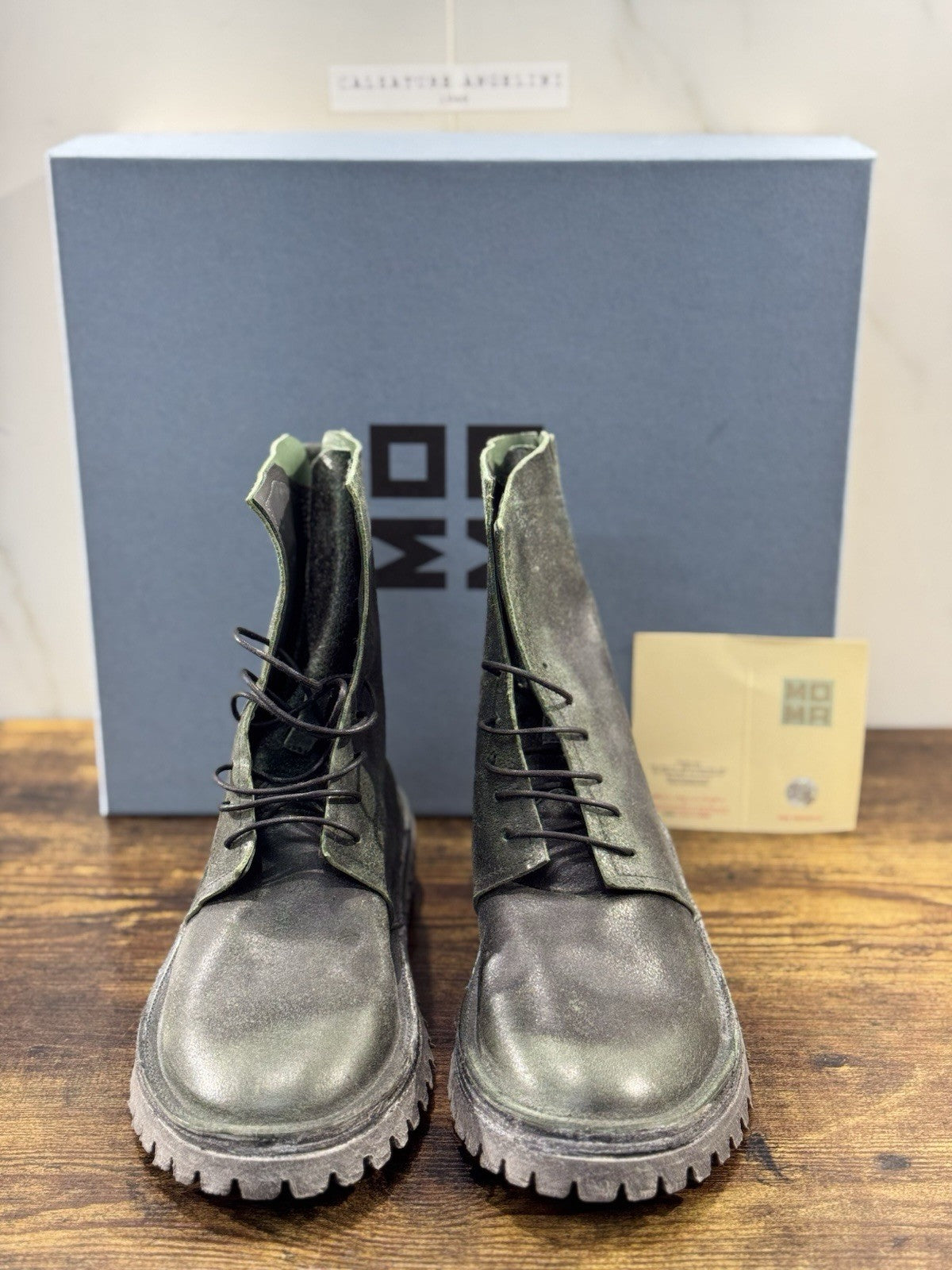 Moma Anfibio  Boot Verdone  Fatto A Mano In Italia Luxury Moma Boot Donna 41