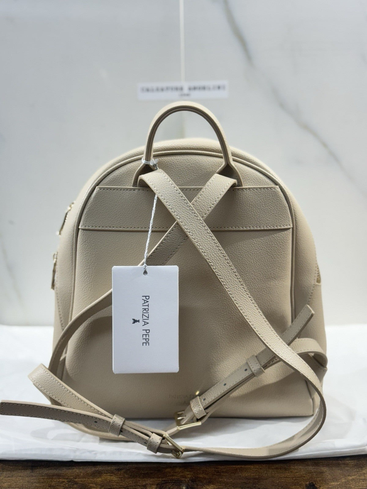 Patrizia Pepe Borsa Zaino 100% Pelle Sand  Backpack  Casual Donna