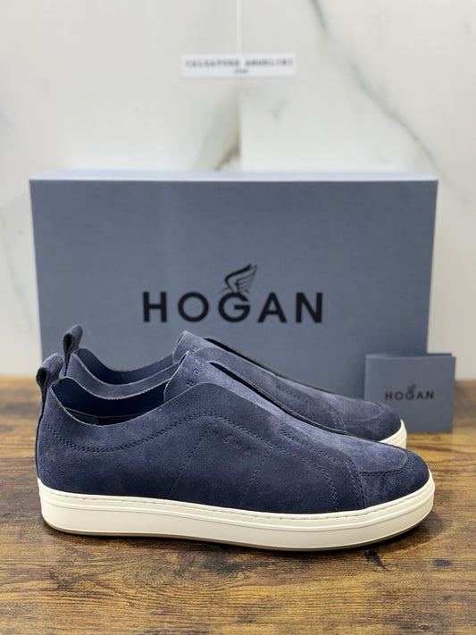 Hogan H668 sneaker Slip On  Pelle Blu   memory foam Luxury HoganShoes Uomo 40.5