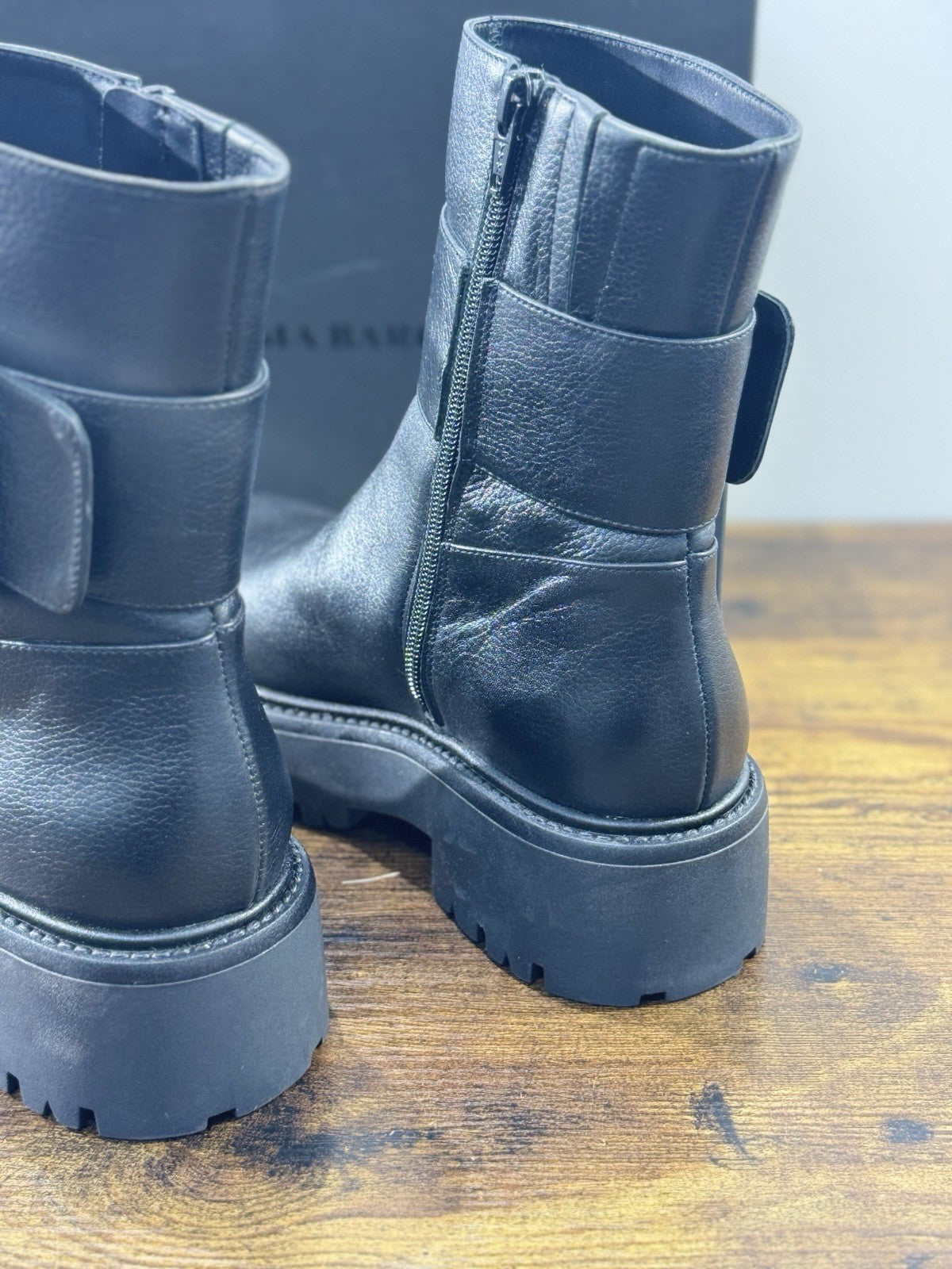 paloma barcelo Chelsea Boot  Combat  pelle Nera luxury boot 39