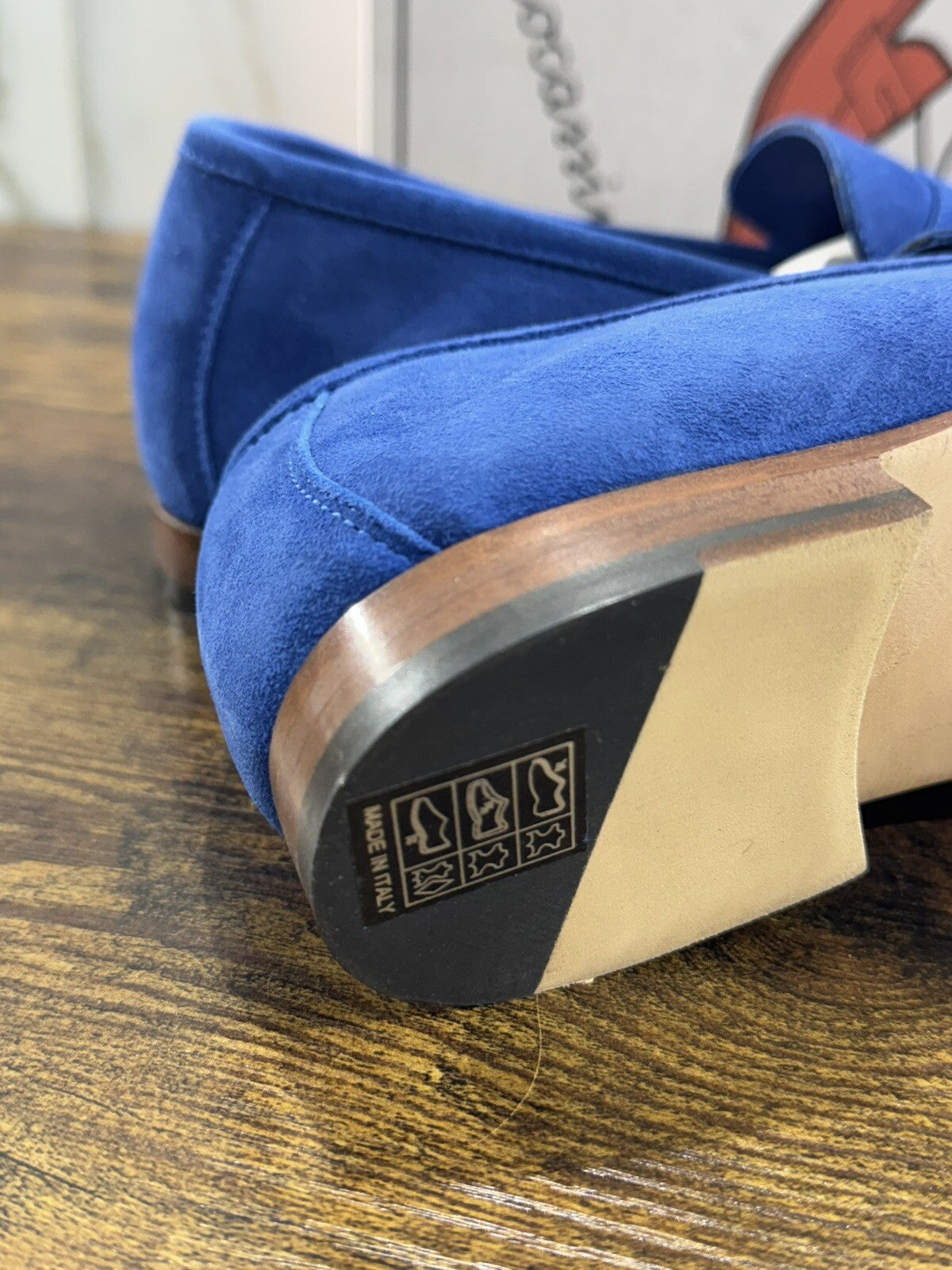 Il Mocassino Scarpa Uomo Modello Tasca In Suede Royal Blu  Luxury Men Shoes 41.5