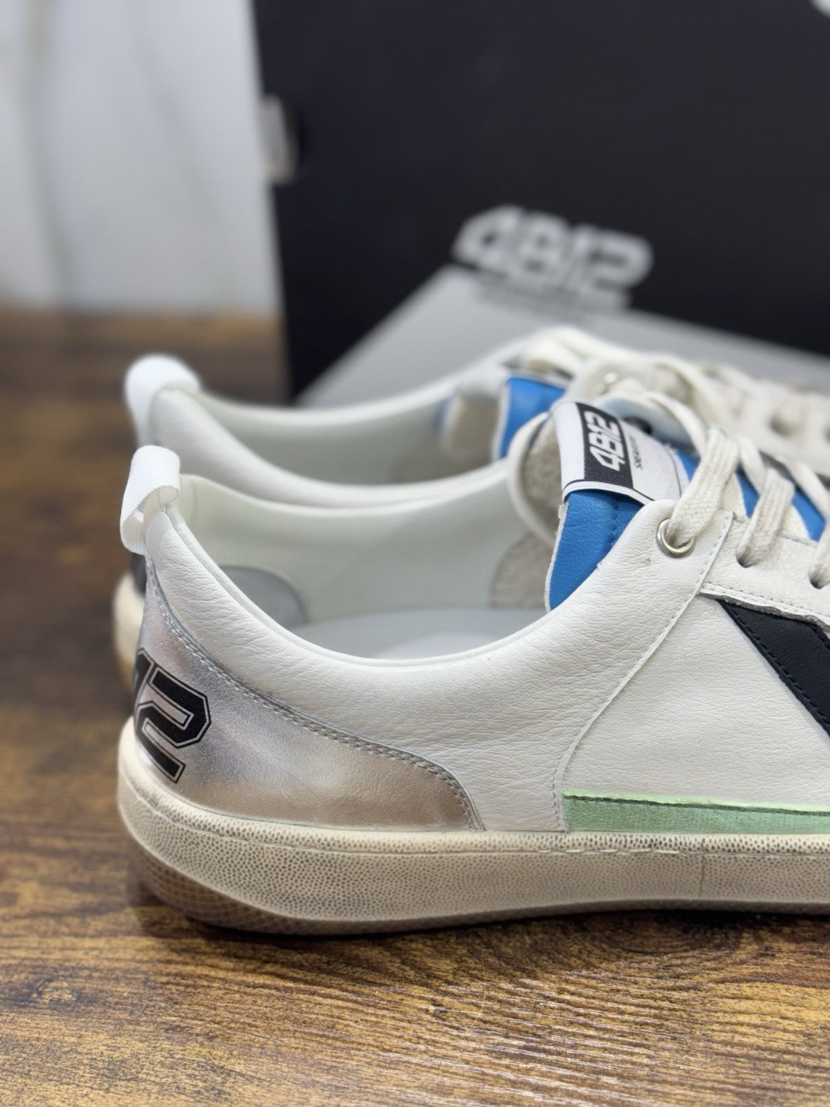 4B12 Sneaker Lakers Pelle Bianca Causal Uomo 45