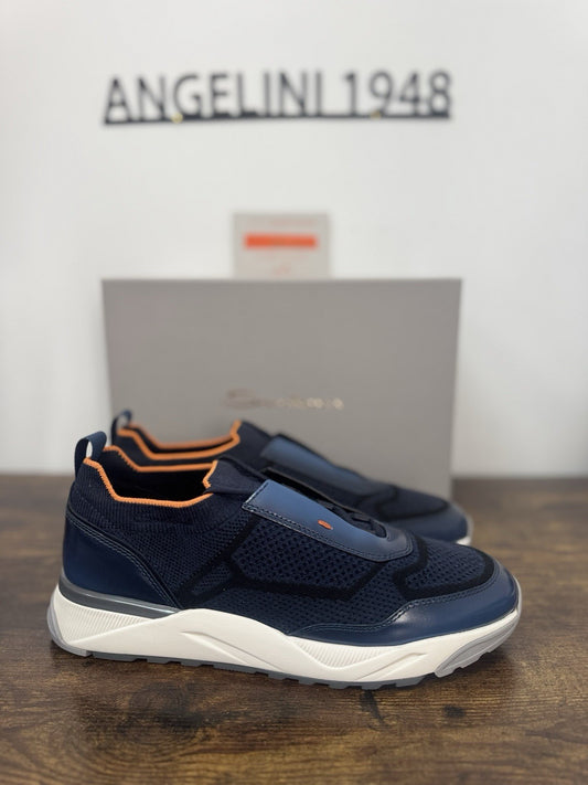 Santoni Innova Sneaker Pelle E Tessuto    Casual Luxury Santoni Scarpa Uomo 41