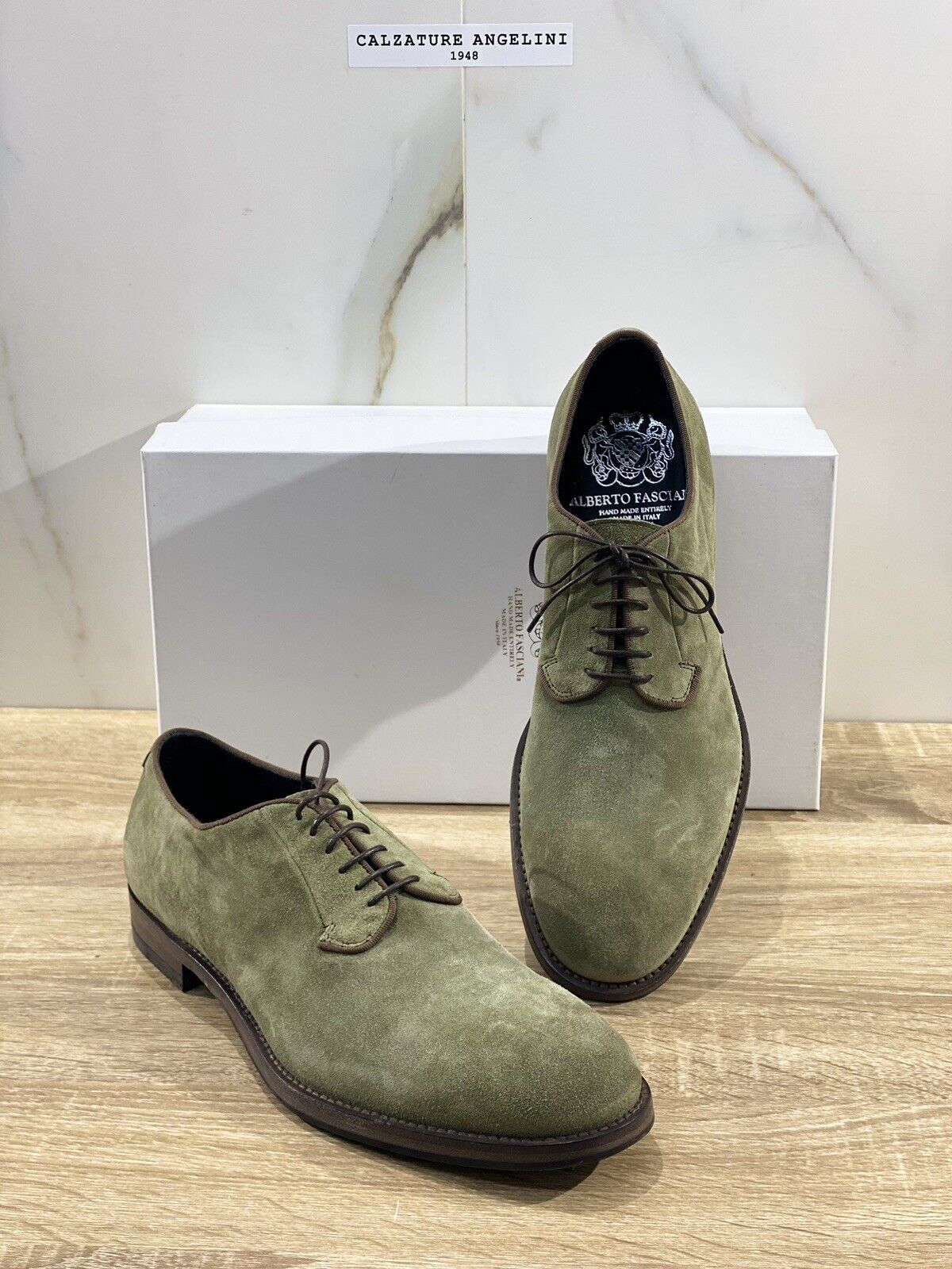 Alberto Fasciani Derby uomo softy suede Verde Bosco luxury men Shoes 41