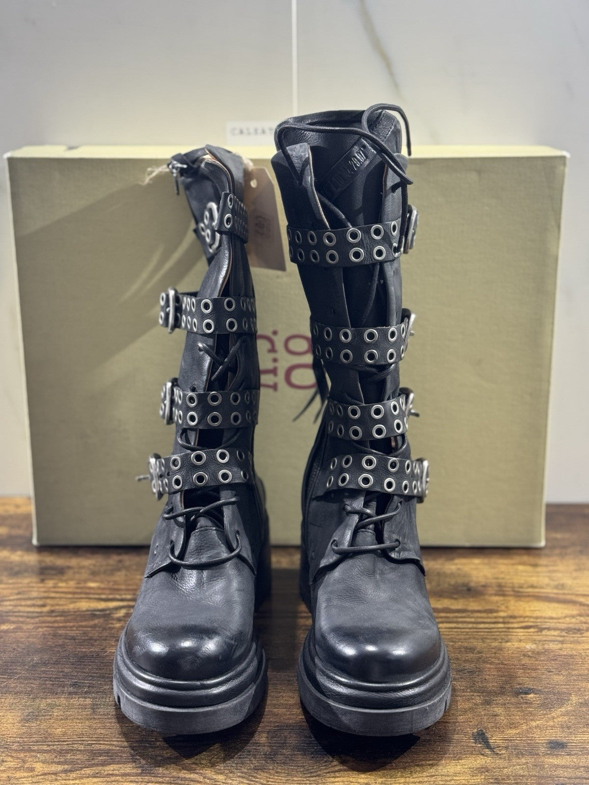 A.S 98 Anfibio Pelle Nero Casual Boot Top Quality Donna 39