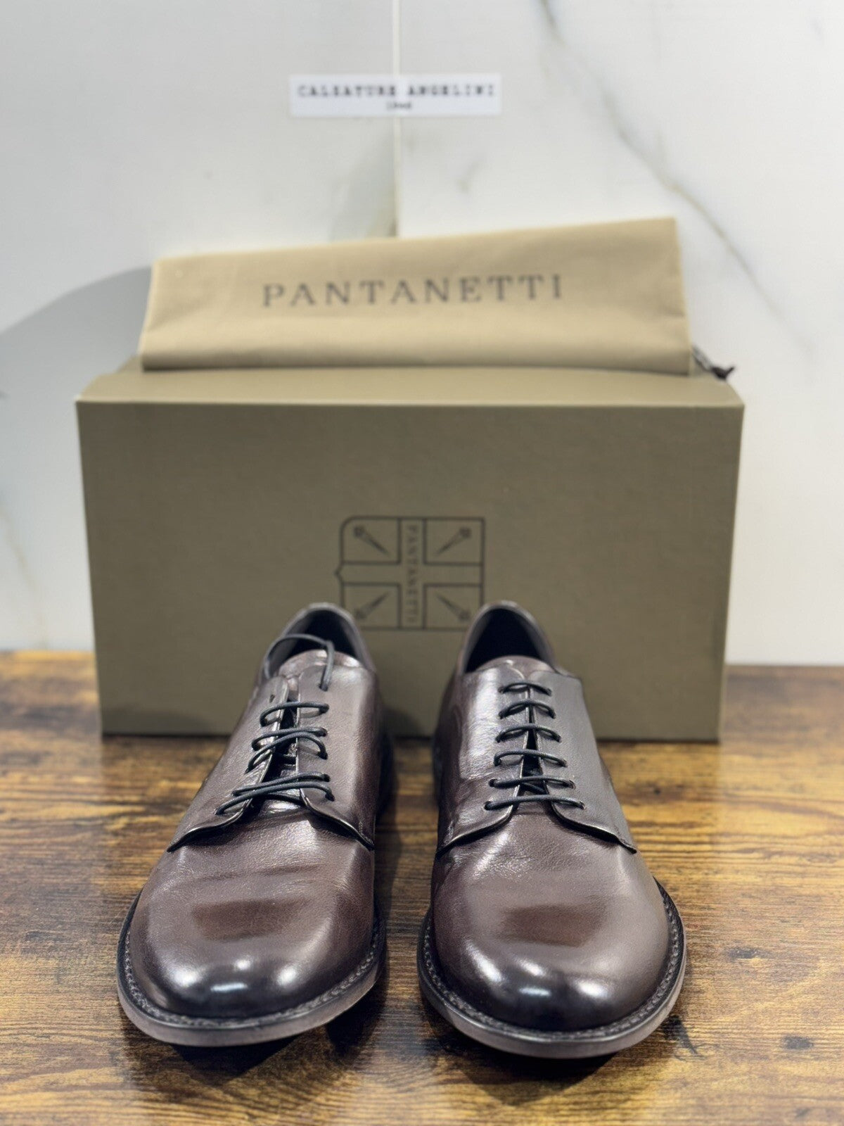 Pantanetti Scarpa   Uomo Derby Pelle   Luxury Handmade Pantanetti Men Shoes 44