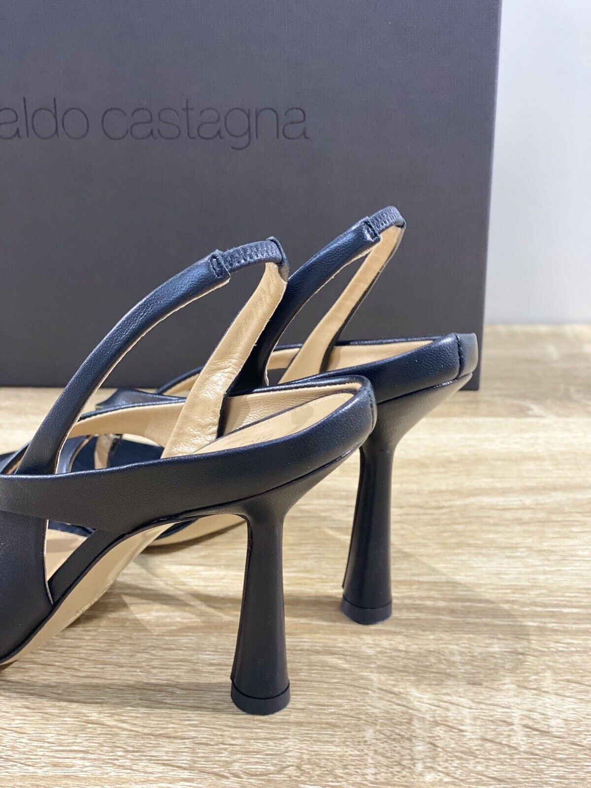 Aldo Castagna Sandalo Donna Lea In Pelle Nero Con Tacco Luxury Sandal 41