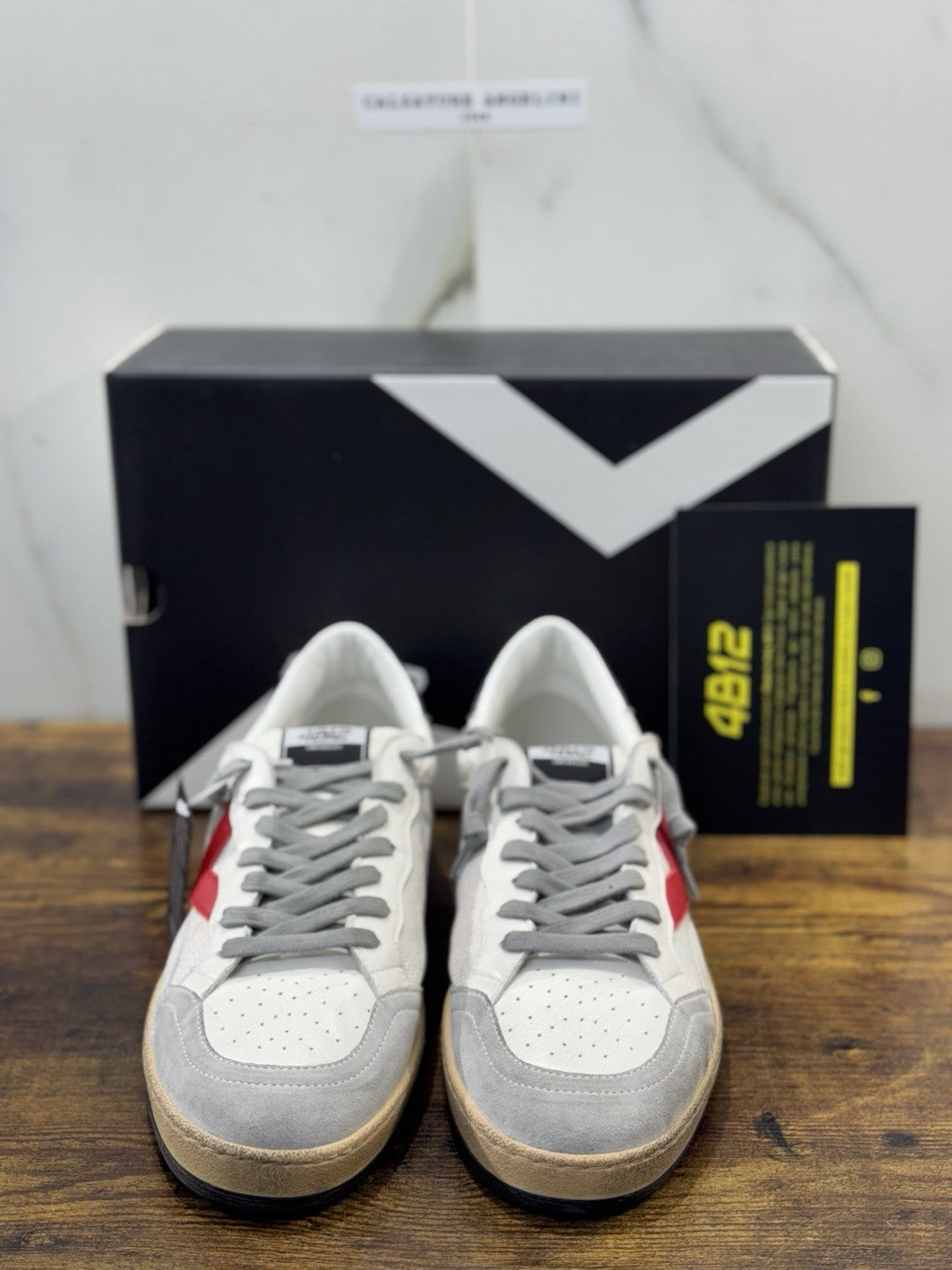 4B12 Sneaker Play New Grigio Silver Rosso Casual Uomo 43