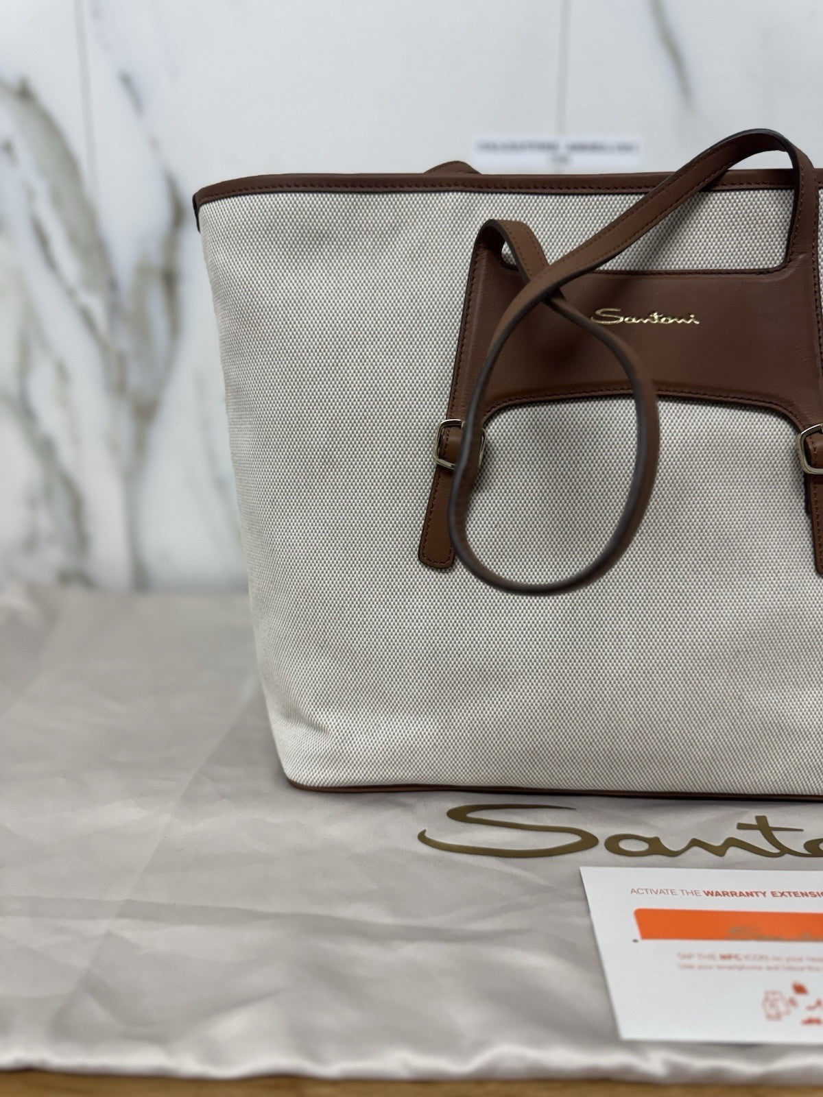 Santoni Borsa Shopping  Pelle Cuoio Luxury Santoni Borsa Donna