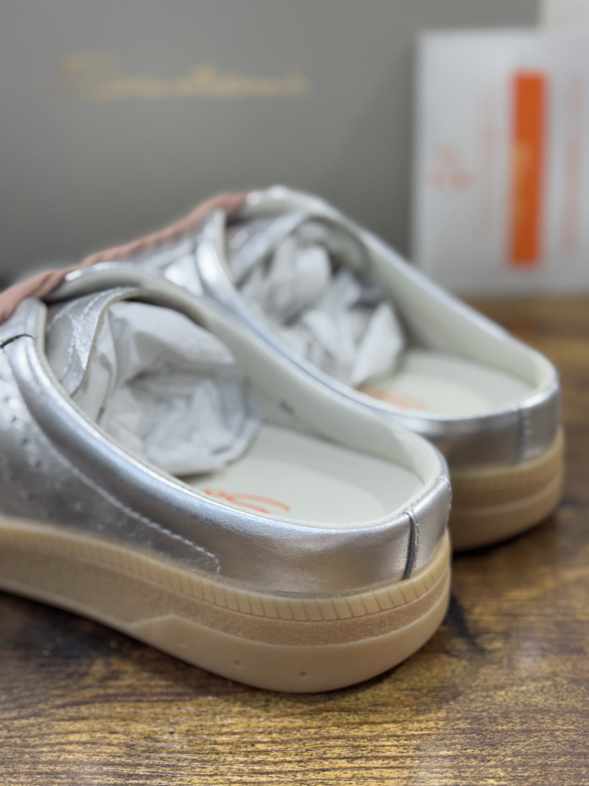 Santoni Sneaker Sabot Pelle Silver  Luxury Santoni Scarpe Donna 37