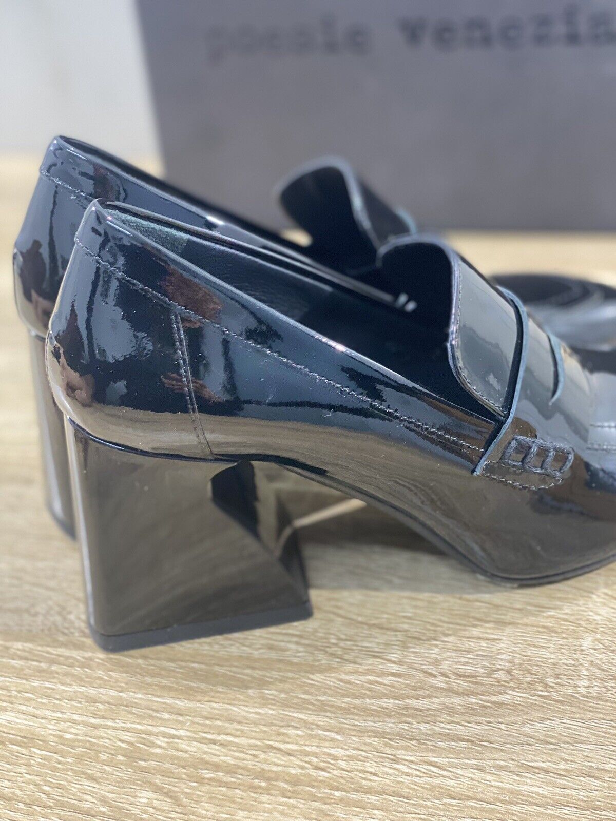 Poesie Veneziane mocassino donna in vernice Nero con tacco 39