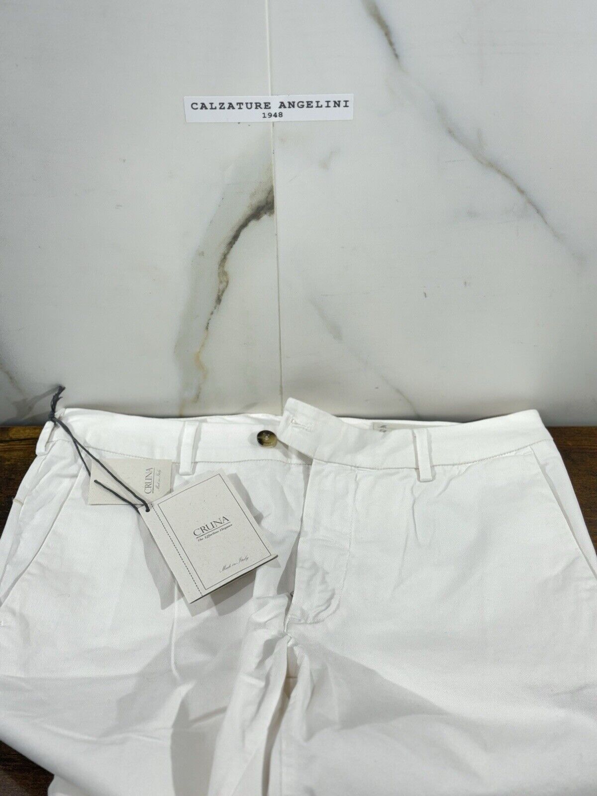 Cruna Pantalone Uomo Gesso  Cotone    Luxury Made In Italy 50