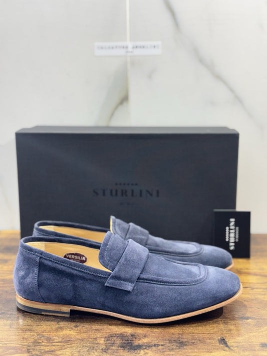 Sturlini Firenze Mocassino  Uomo Suede Blu      Luxury Craftmanship Men 40