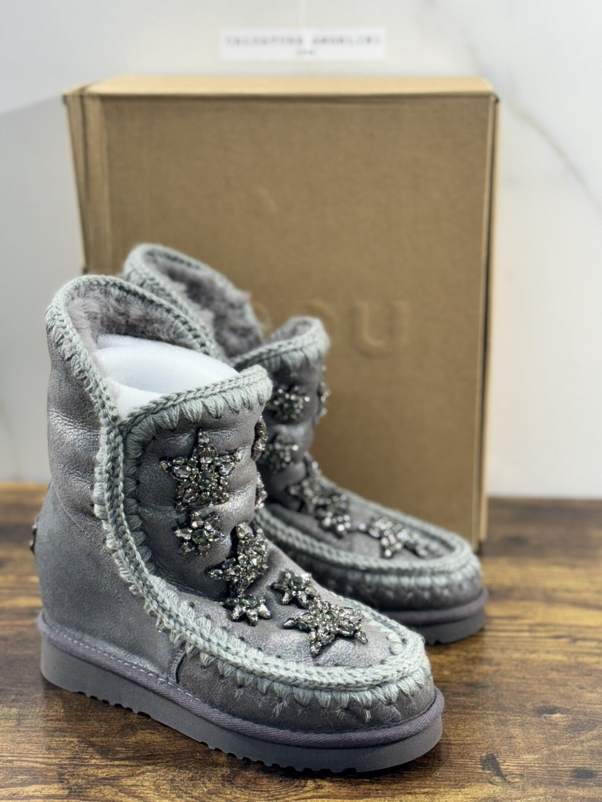 Mou Inner Wedge Short Crystal Laminato Casual Mou Woman Boot 36