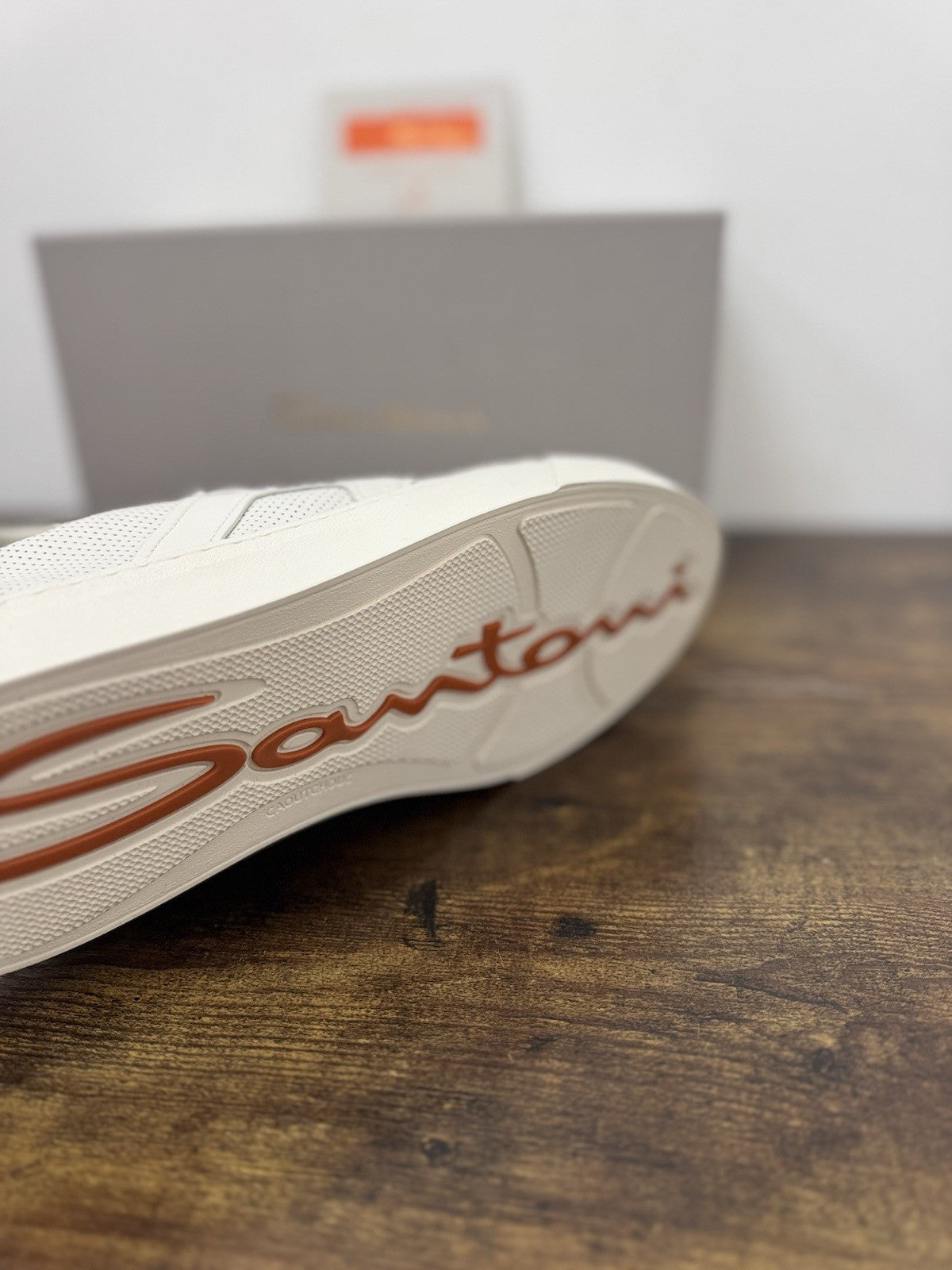 Santoni Sneaker Pelle Bianca  Luxury Scarpa Santoni Uomo 44.5