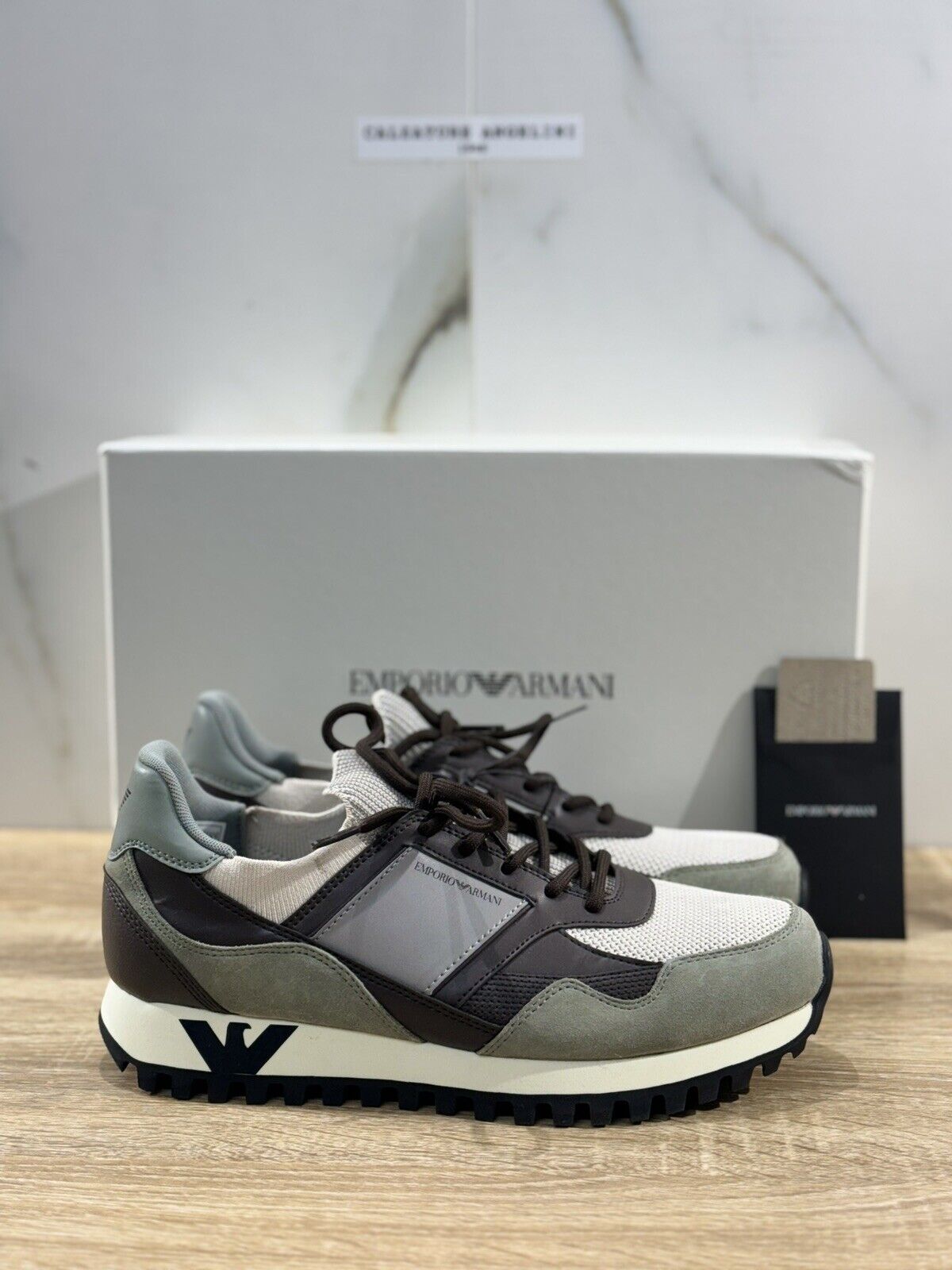 Emporio Armani Sneaker Uomo Military Green Casual Armani Men Shoes 41