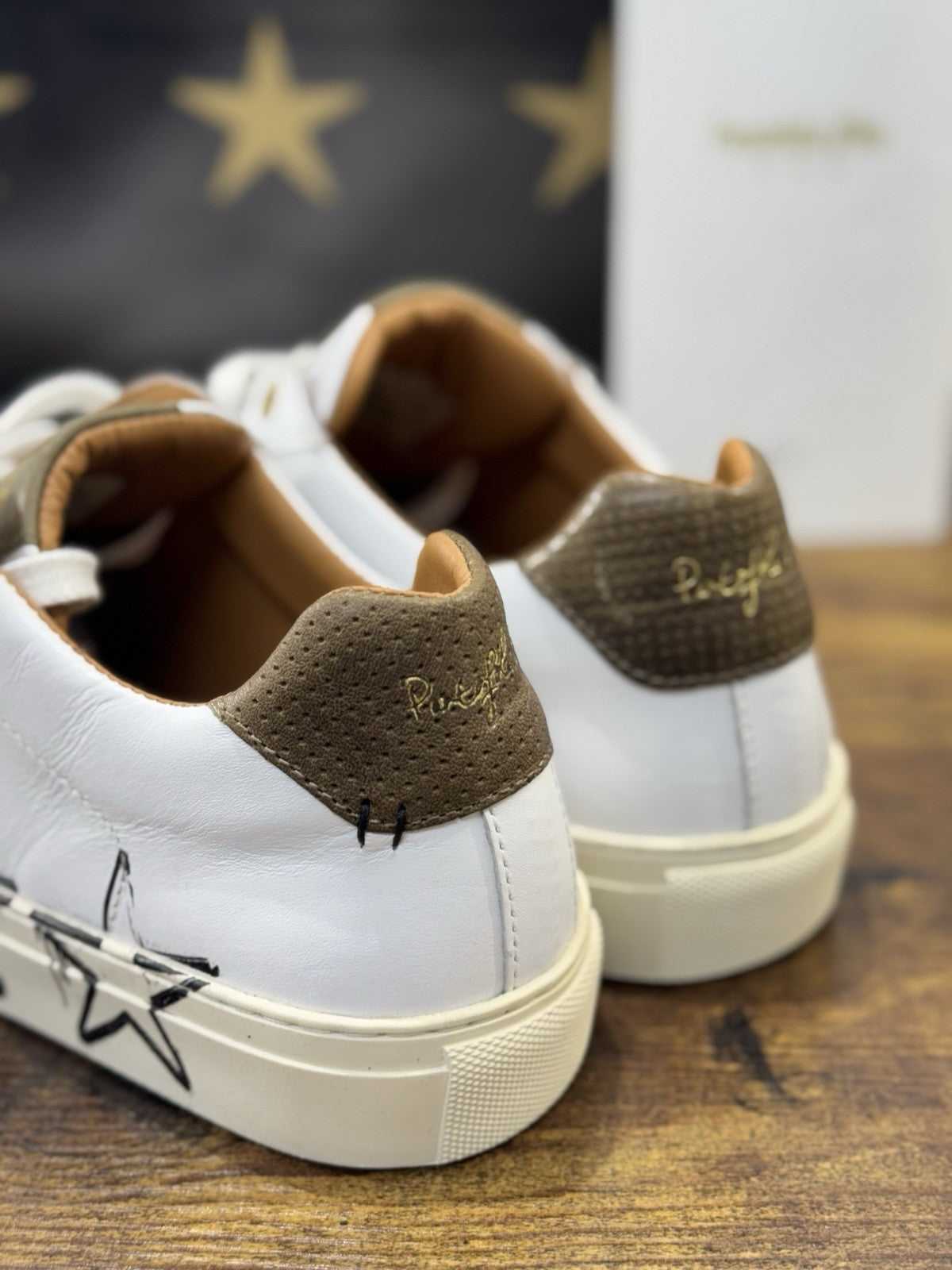 Pantofola D’oro Sneaker  Milan    Pelle Bianca  Casual Scarpa  Uomo 40