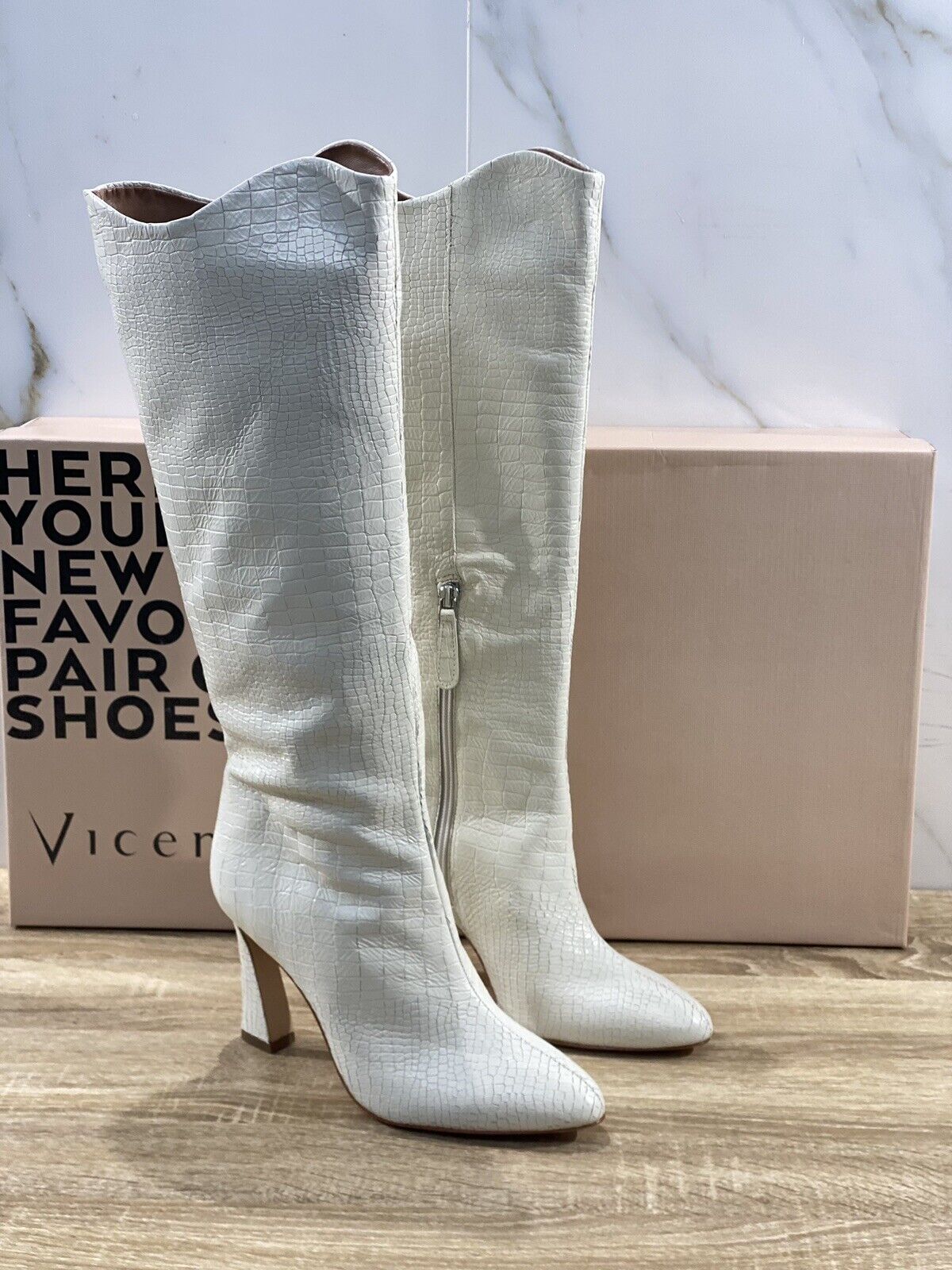 Vicenza Stivale donna pelle Bianco casual boot tacco 40