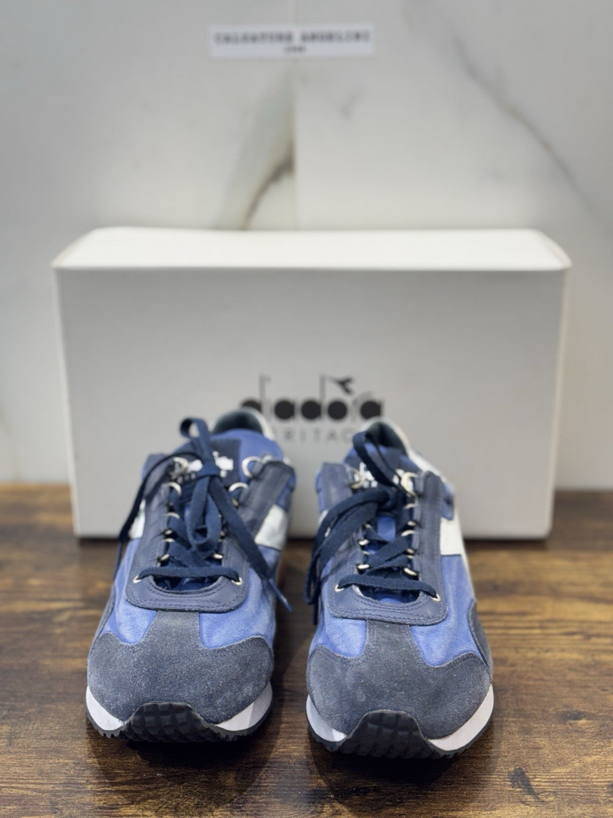 diadora heritage Sneaker Equipe Dirty Stone Wash Blu      Made In Italy  Uomo 40