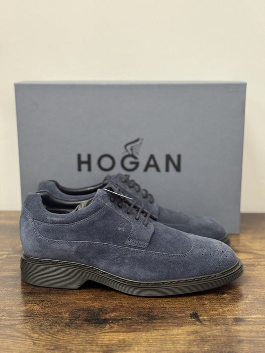 Hogan Derby Suede Blu Casual Memory Foam Hogan Business Uomo 39.5