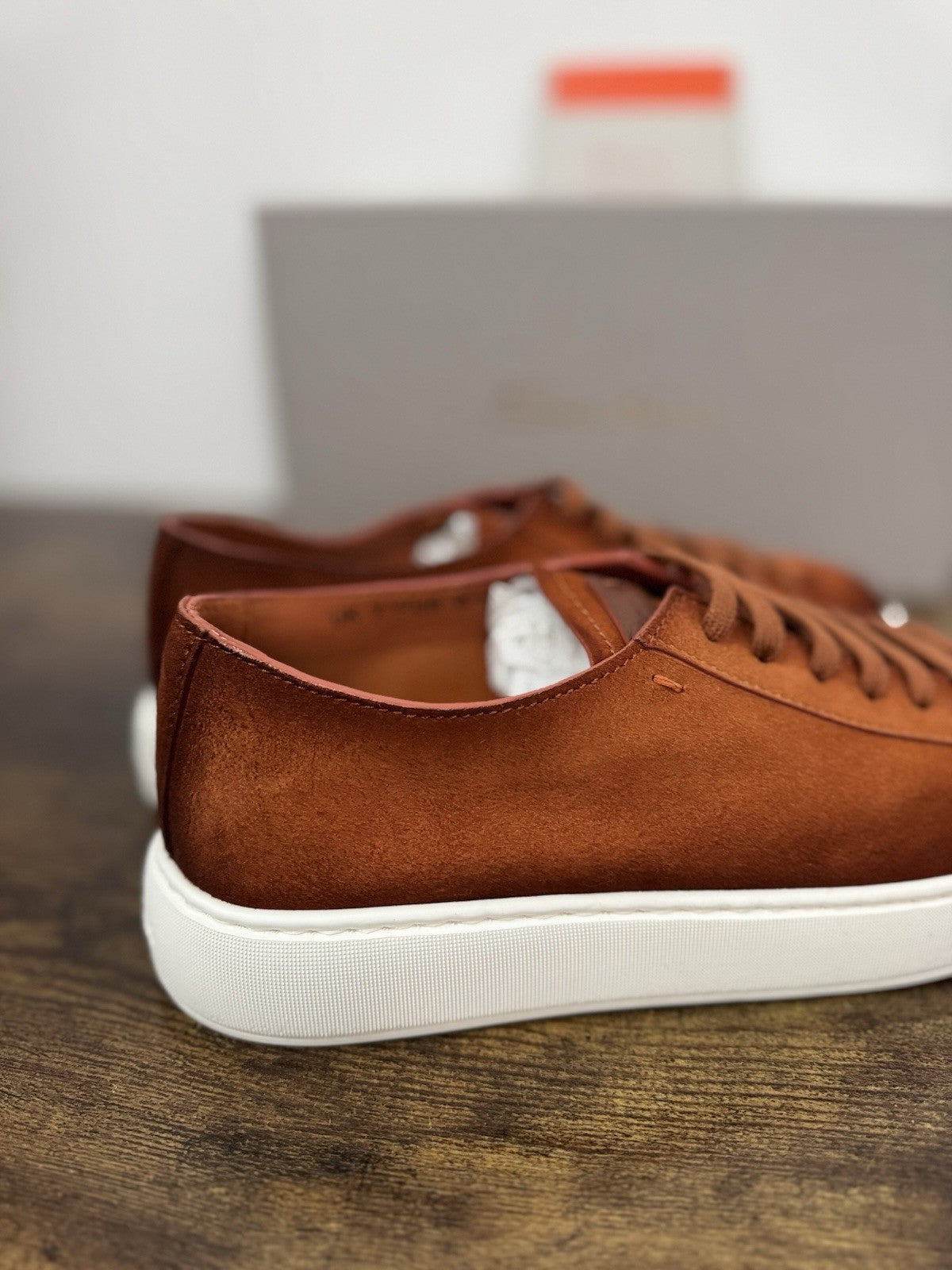 Santoni Sneaker Icon  Pelle Suede Orange Luxury Scarpa Santoni Uomo 41.5