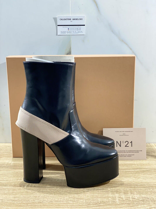 N21 Stivaletto Donna Belfagor Pelle Nera Luxury N21 Woman Boot 39