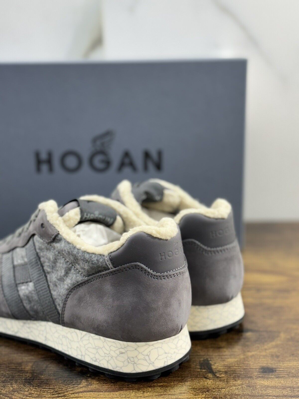 Hogan H383  pelle Grigia Sneaker Hogan   luxury hogan men shoes 40.5