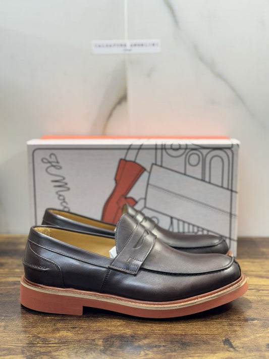 Il Mocassino Modello Weston Pelle Marrone Fatto In Italia Uomo 43.5