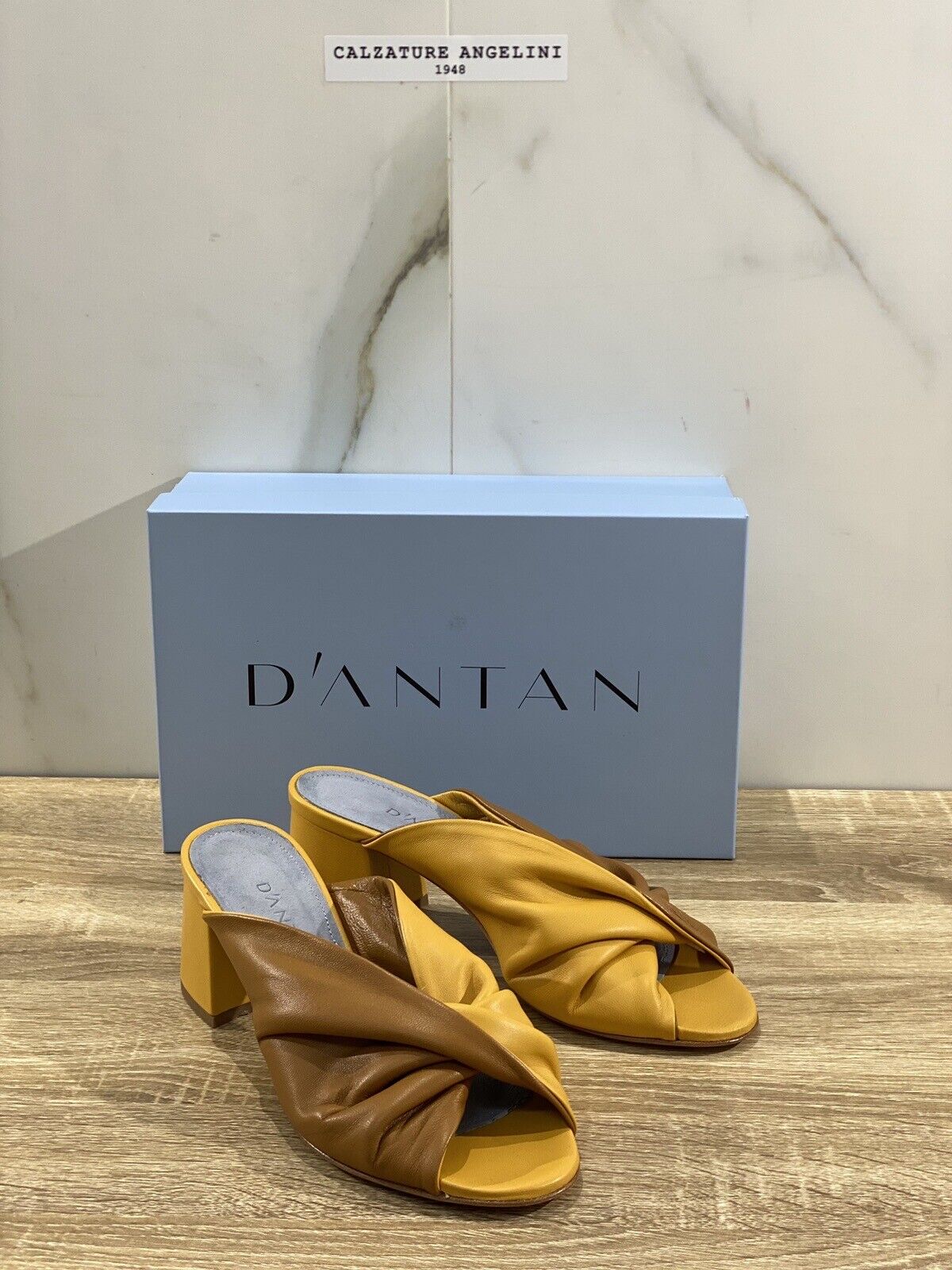 D’antan Sandalo Donna Pelle Cuoio Made In Italy Con Tacco 37