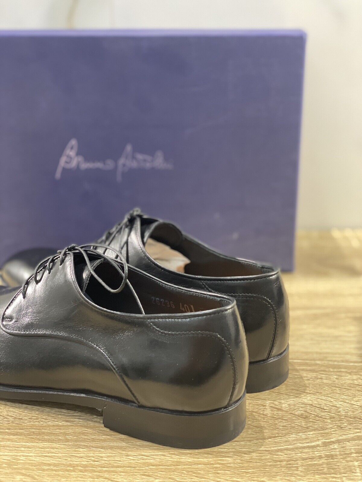 Bruno Antolini stringata  uomo  pelle Nera Fondo Cuoio luxury men shoe 41