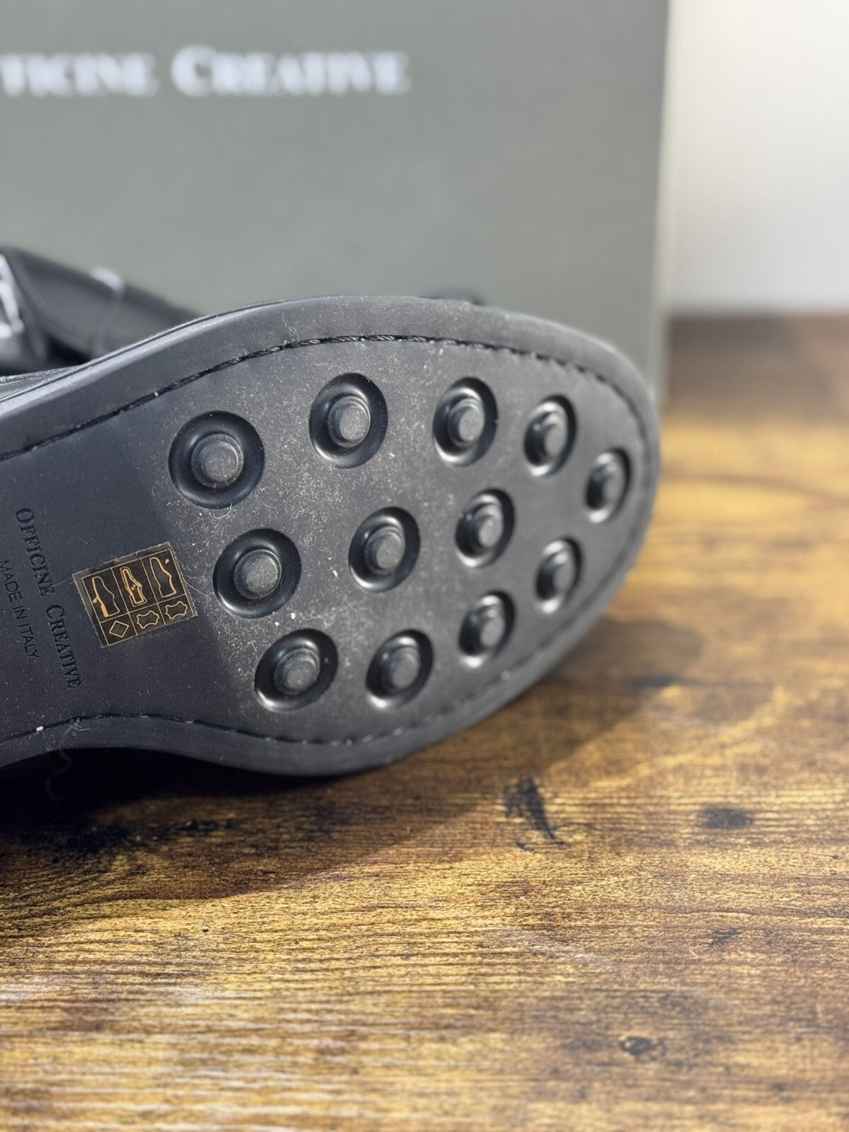 Officine Creative Mocassino Uomo Uniform   Pelle Nera    Luxury Men Shoe  43.5