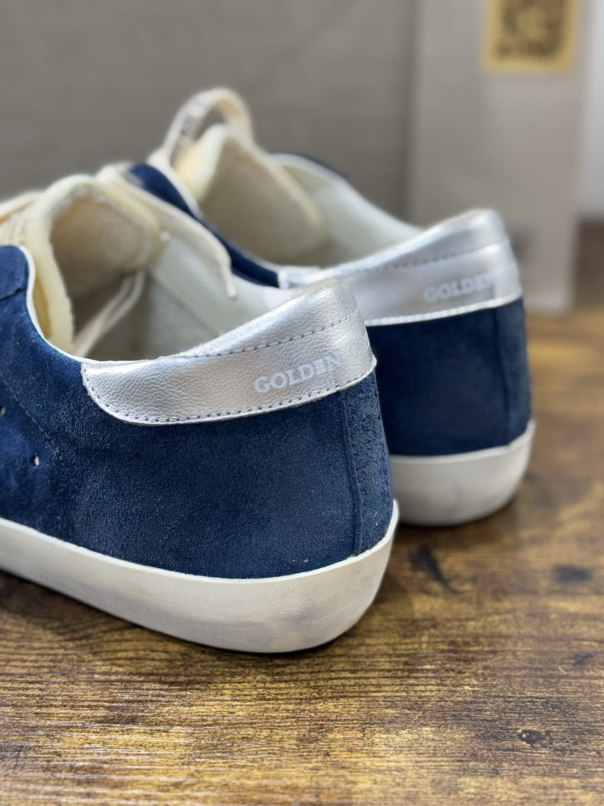 Golden Goose Superstar Suede Blu  Luxury Sneaker Uomo 45