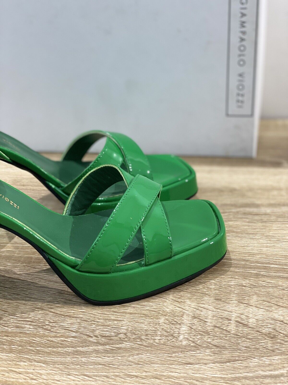 Giampaolo viozzi sandalo donna 3305 vernice verde luxury sandal 36