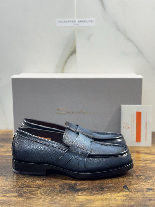 Santoni Mocassino Goodyear Pelle Blu      Luxury Santoni Scarpa Uomo 40