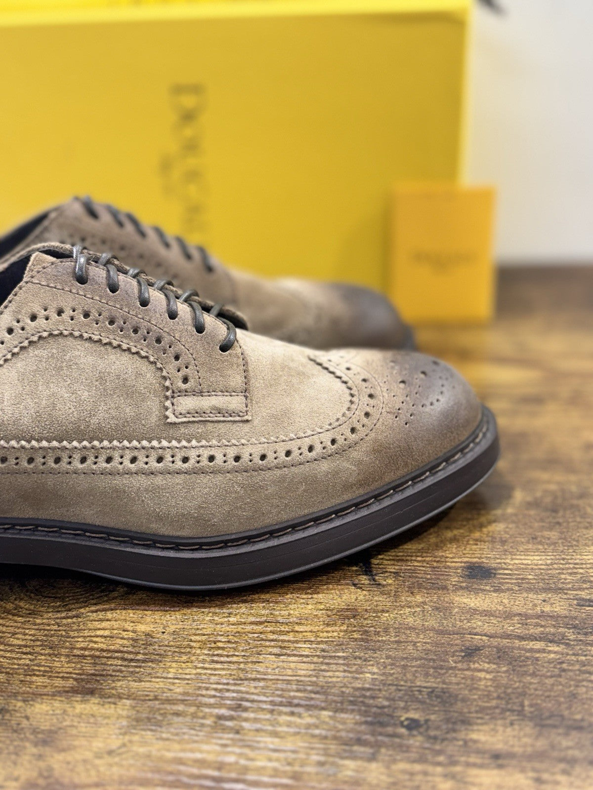 Doucal’s Derby Brogue Uomo Suede Cacao Luxury Men Doucal’s Shoe 41.5