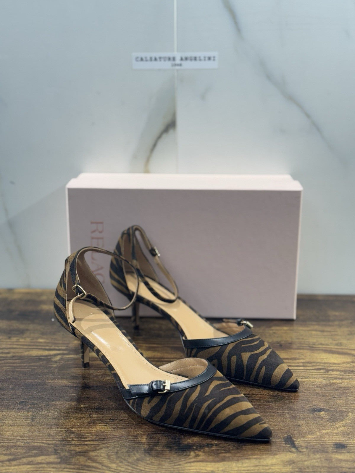 Relac Décolleté Donna Zebra Nero Luxury Woman Shoe Made In Italy 41