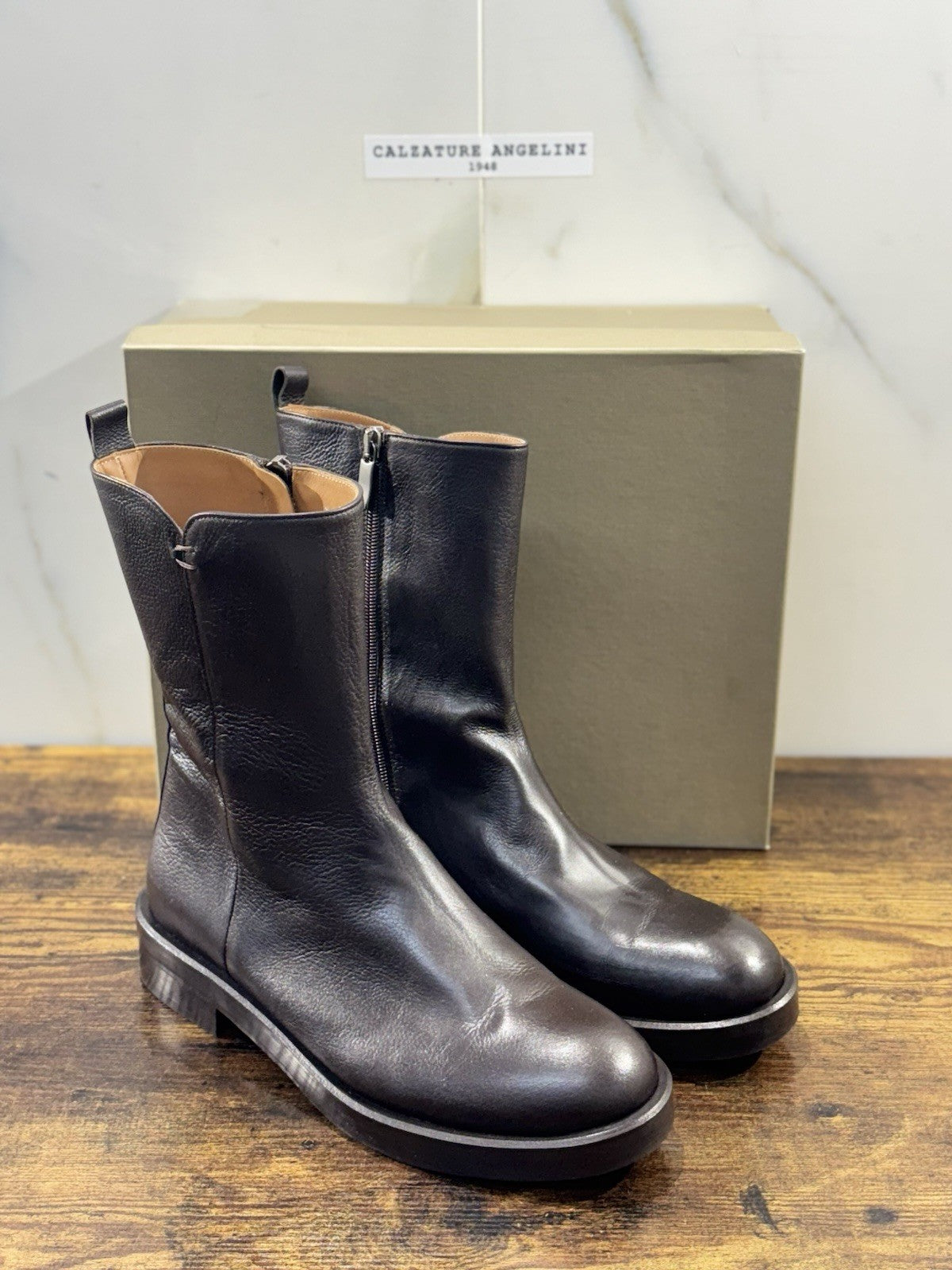 Duccio Del Duca Chelsea Boot Pelle Espresso  Made In Italy Donna 41
