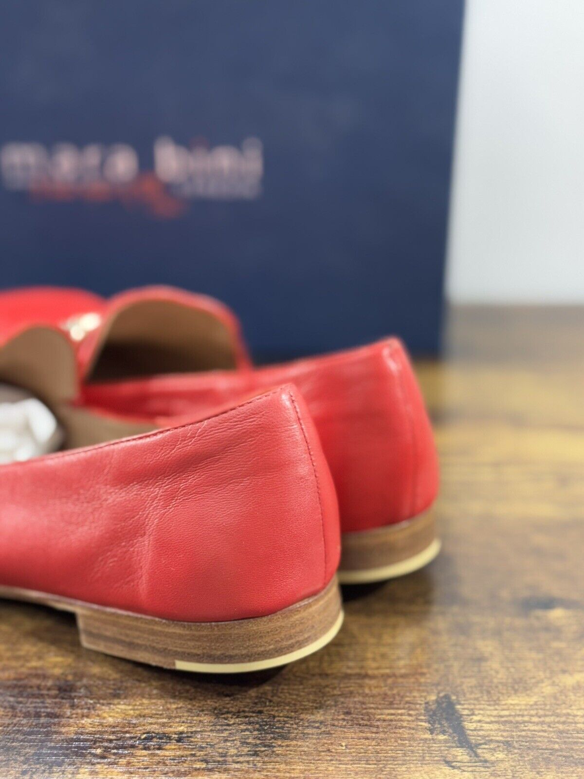 Mara Bini Mocassino  Donna Pelle Rosso Handmade Sacchetto 37