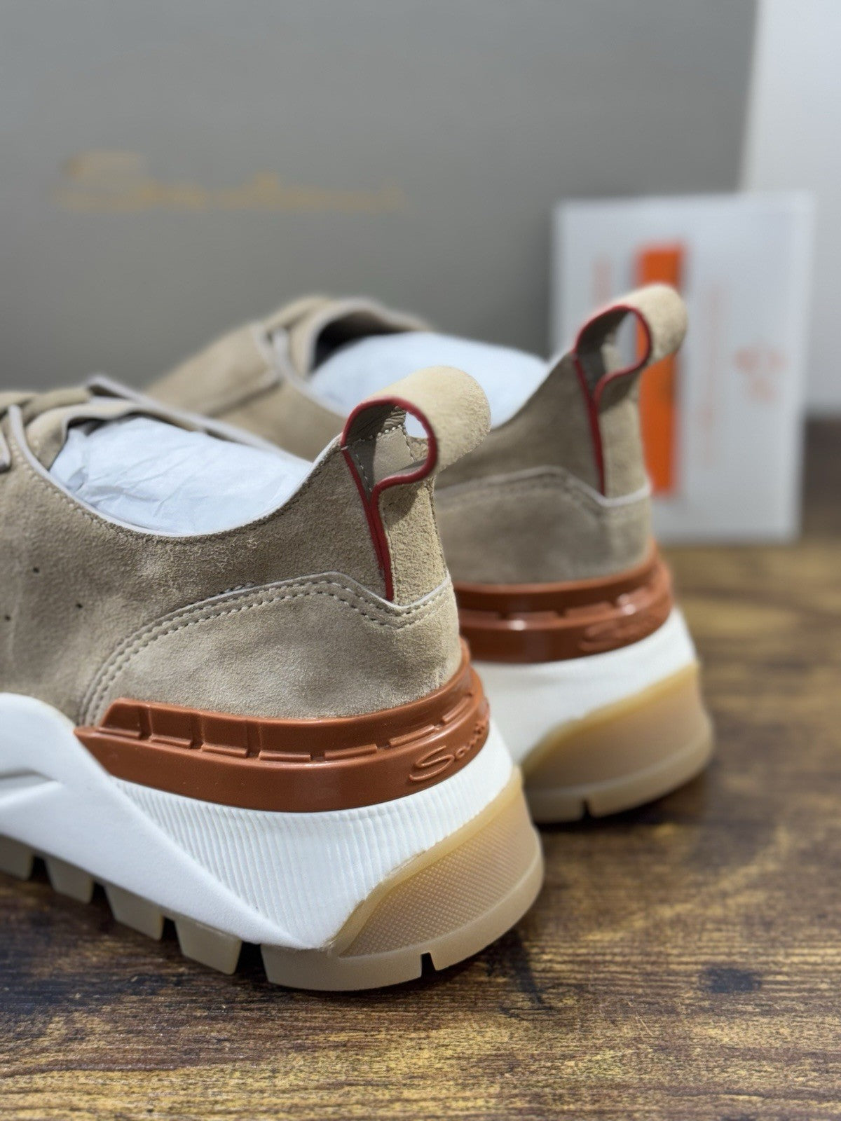 Santoni Innova Sneaker Suede Beige  Luxury Scarpe Santoni Donna 35