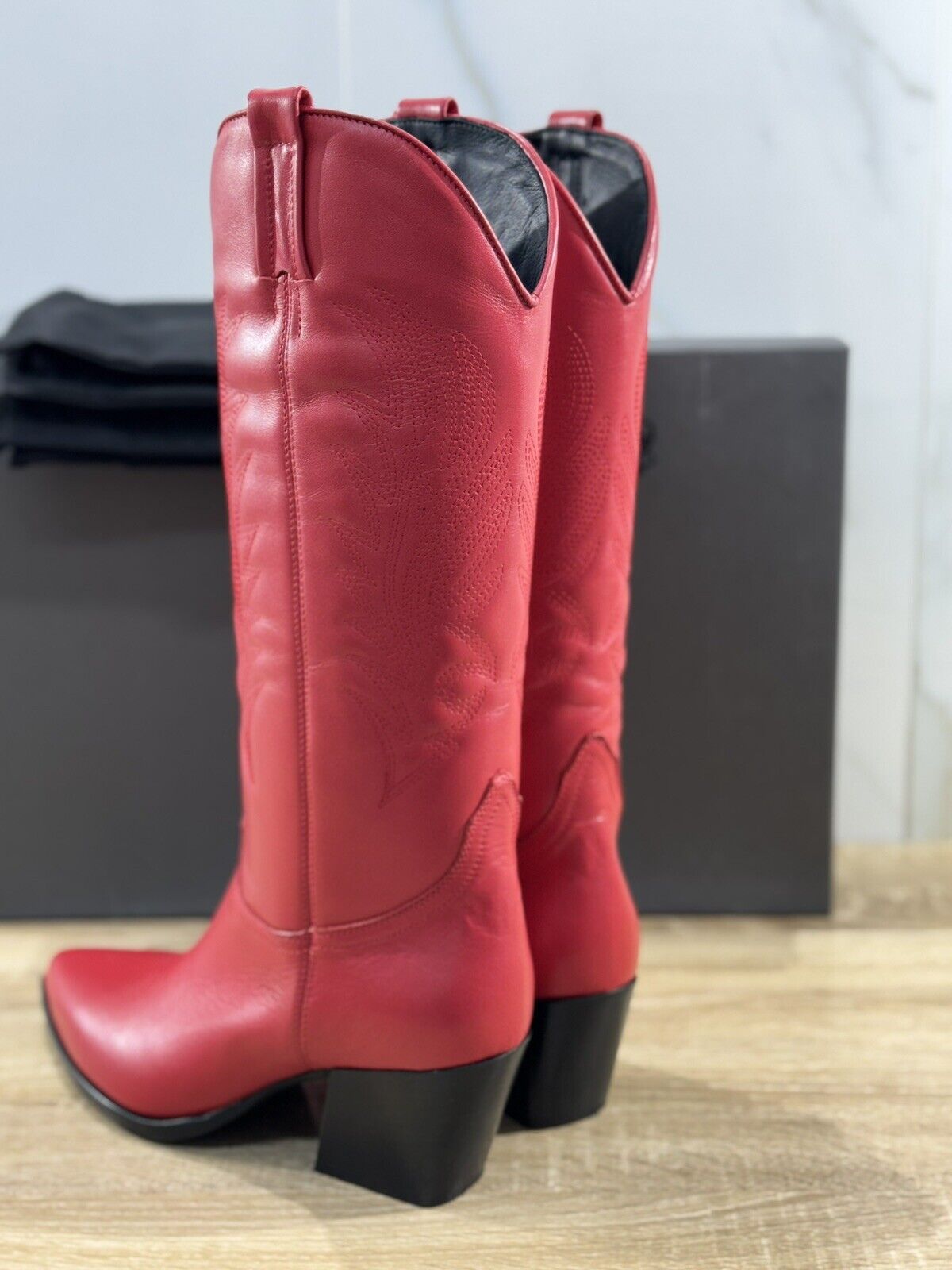 Lemare’ Texano Donna Pelle Rosso Luxury Woman Texan Boot Lemare’ 39