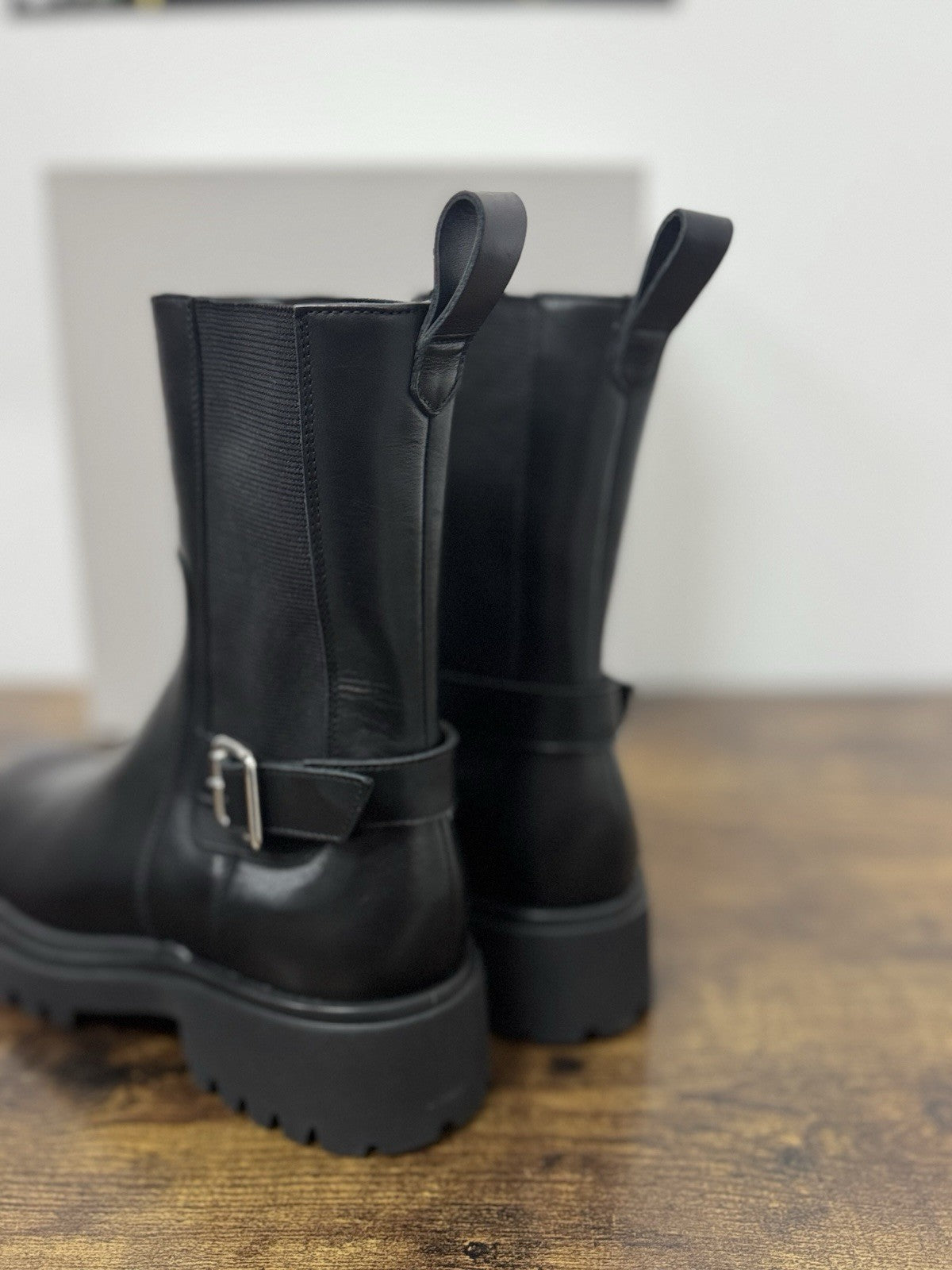 Guglielmo Rotta Stivaletto Combat  Pelle Nero Causal Boot Donna 41