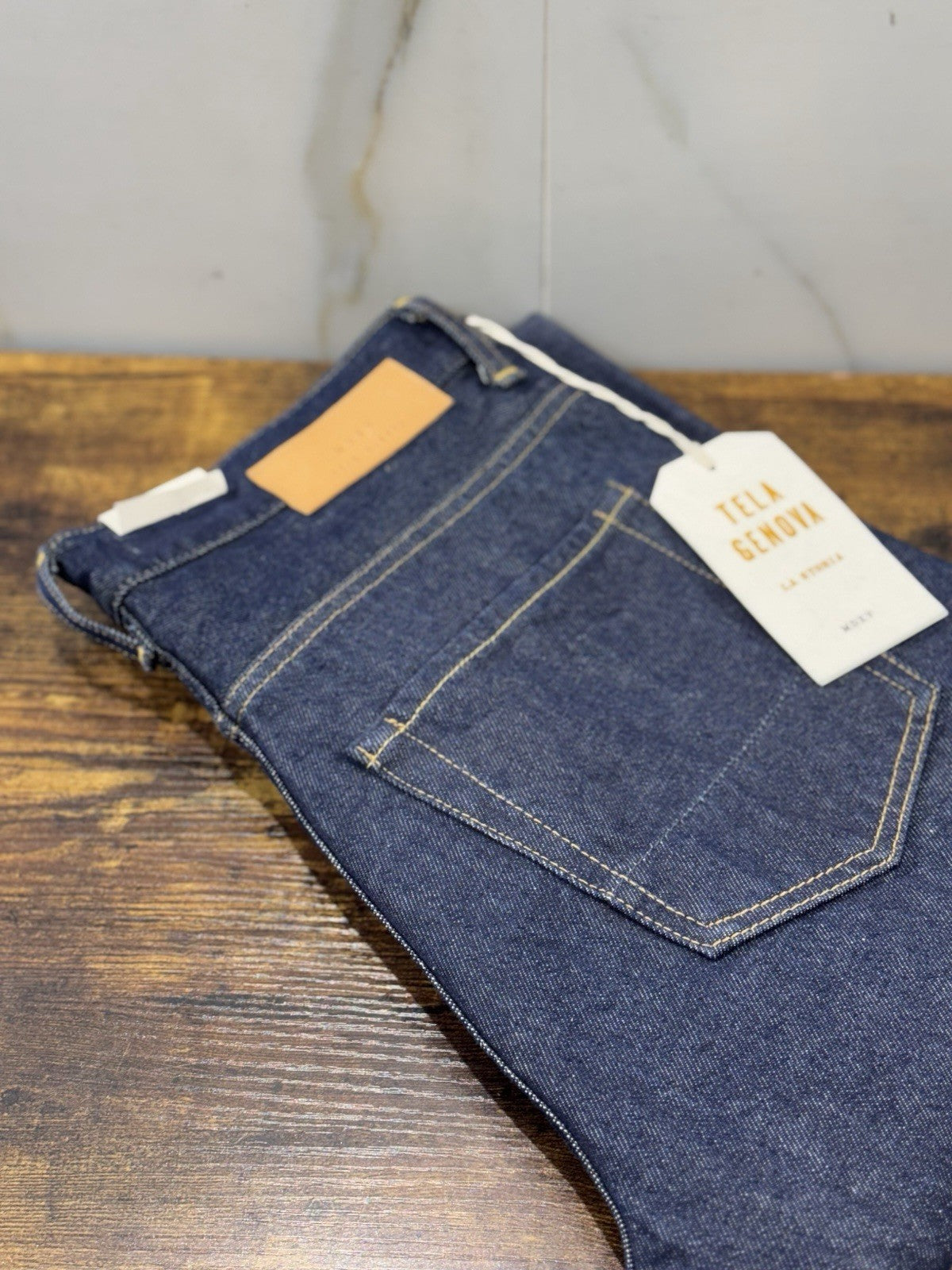 Tela Genova Jeans Uomo Cimosato  Blu Regular Fit Taglia 30