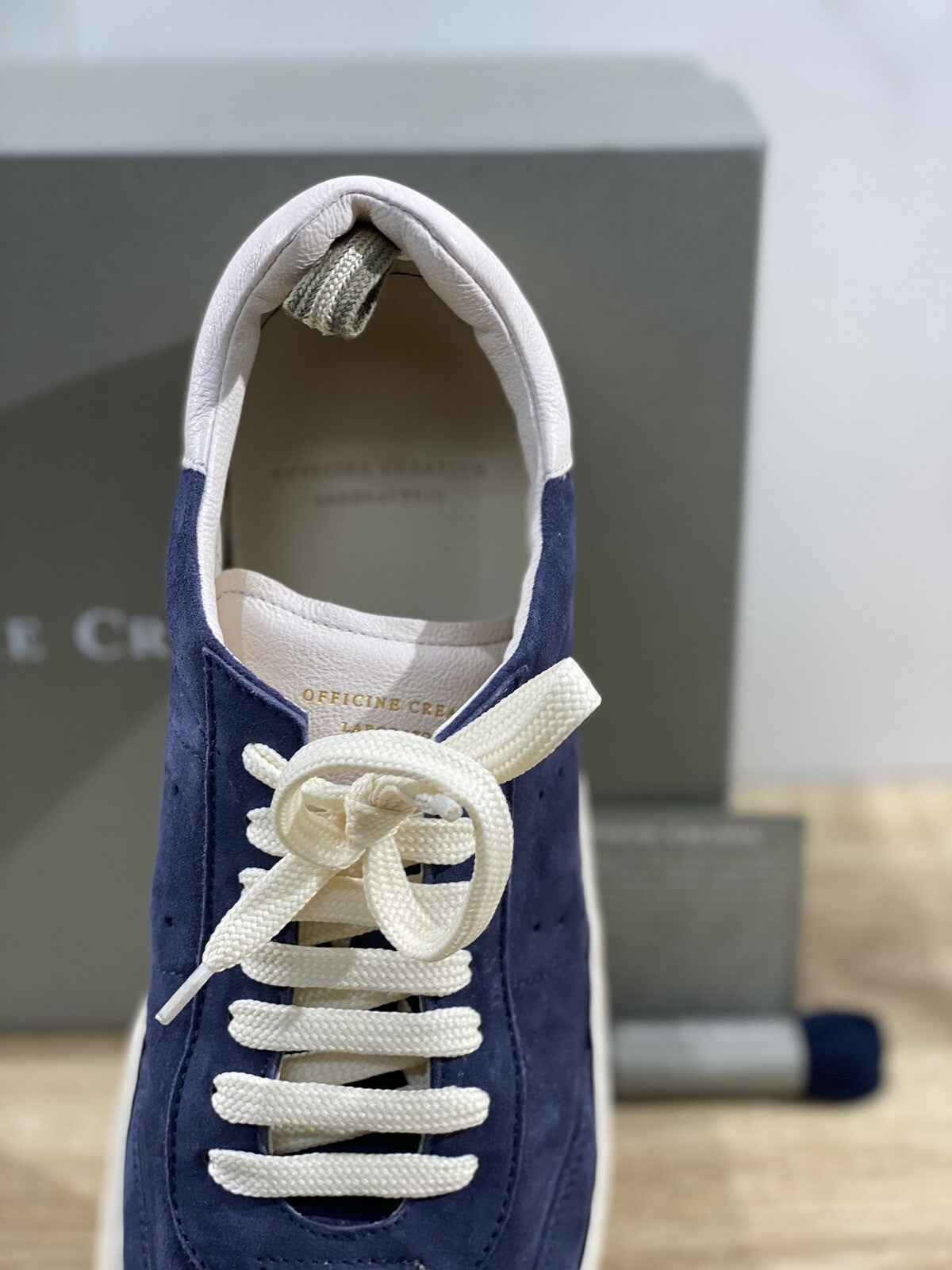 Officine Creative Kombo Sneaker Uomo Suede Blu Luxury Soft Fondo Lattice 41
