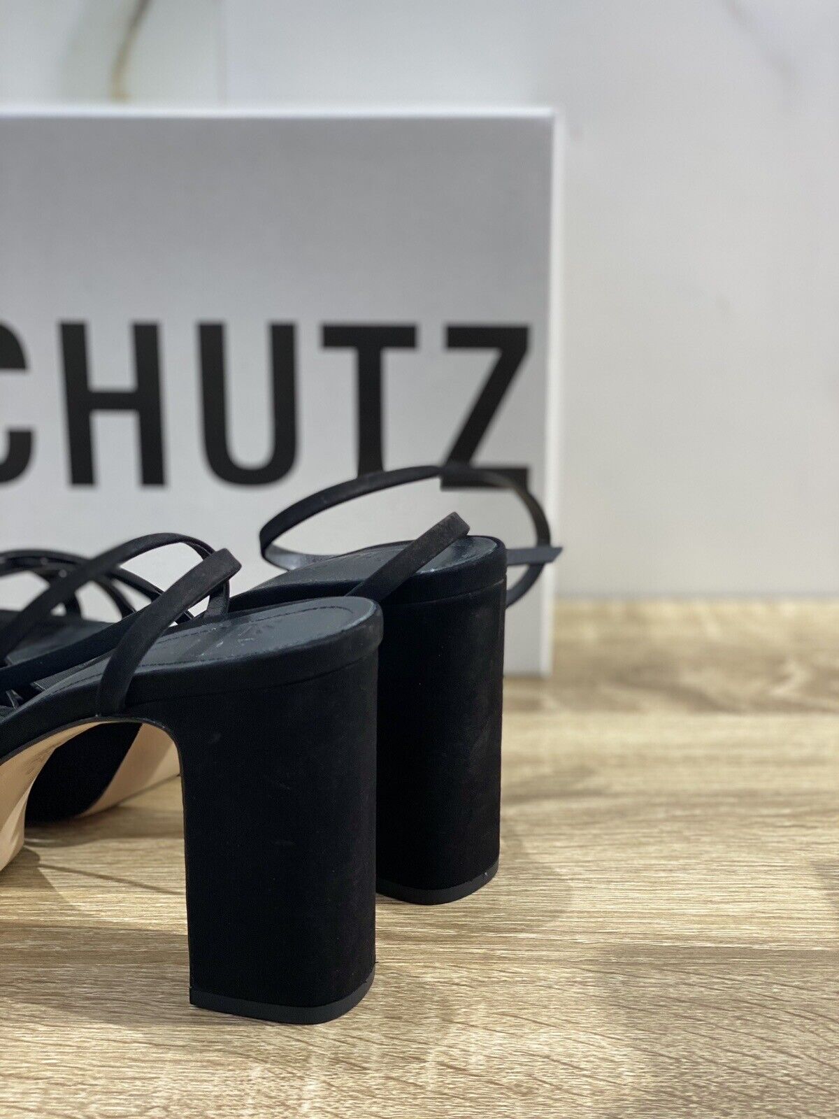 Schutz Sandalo Donna Nero Con Tacco Casual Woman Sandal Schutz 40