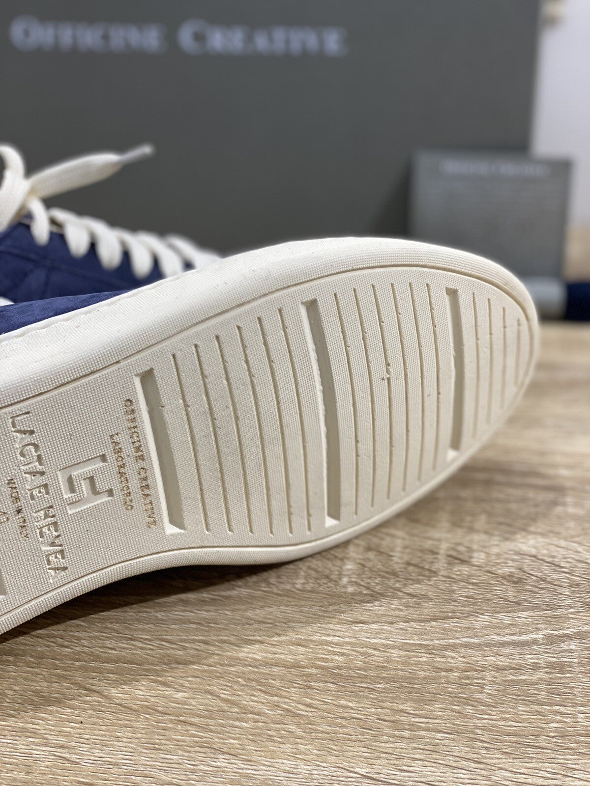 Officine Creative Kombo Sneaker Uomo Suede Blu Luxury Soft Fondo Lattice 41