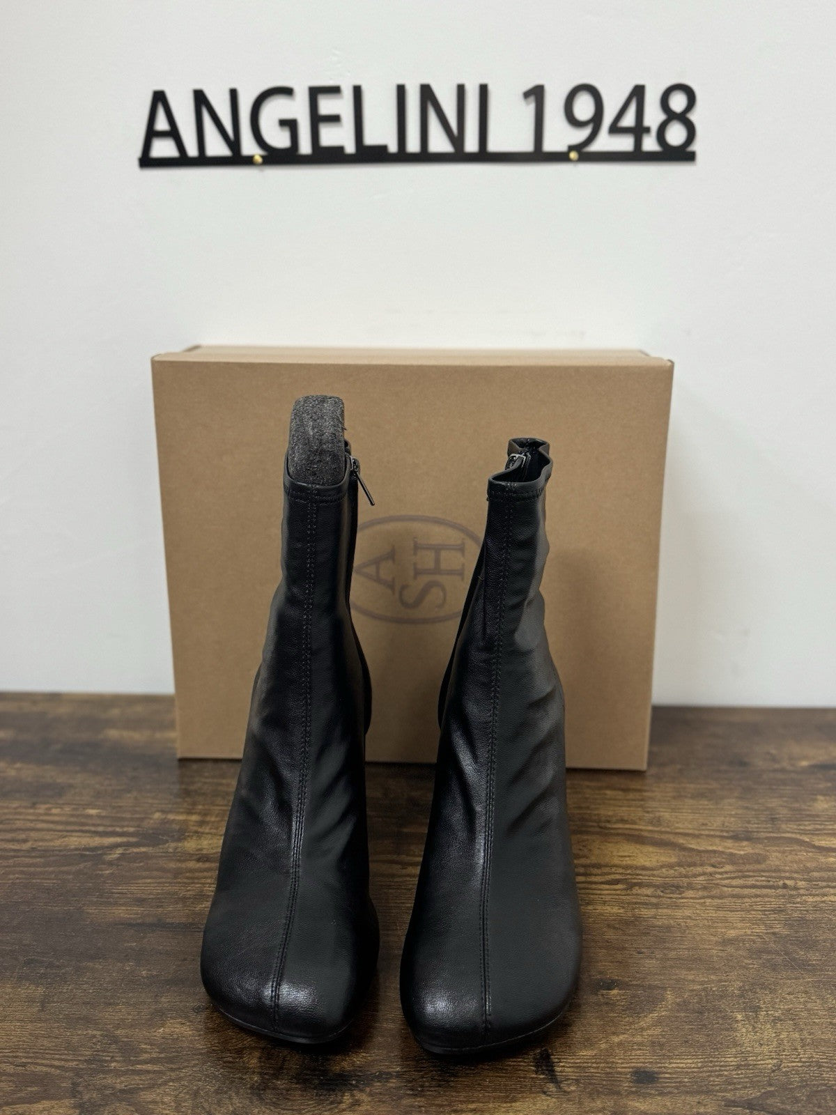 Ash Eclat Bis Pelle Nero Stivaletto Casual Boot Donna 40