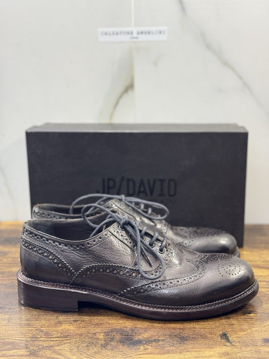 Jp David Brogue  Pelle Testa Moro 100% Made In Italy Casual 43